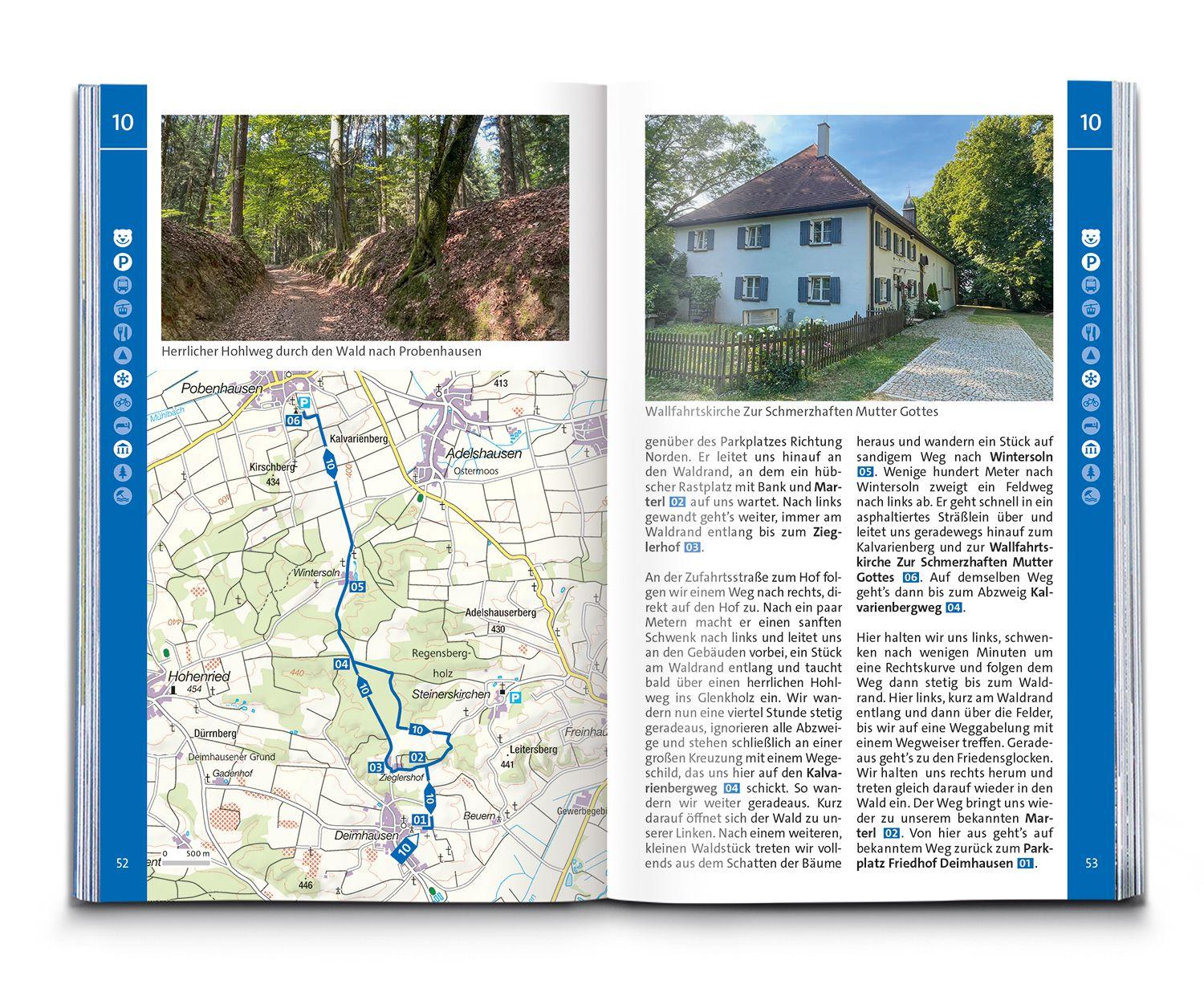 Beispielinhalt (Bild) KOMPASS Wanderführer Hallertau, Donaumoos, Spargelland, Hopfenland, 55 Touren mit Extra-Tourenkarte