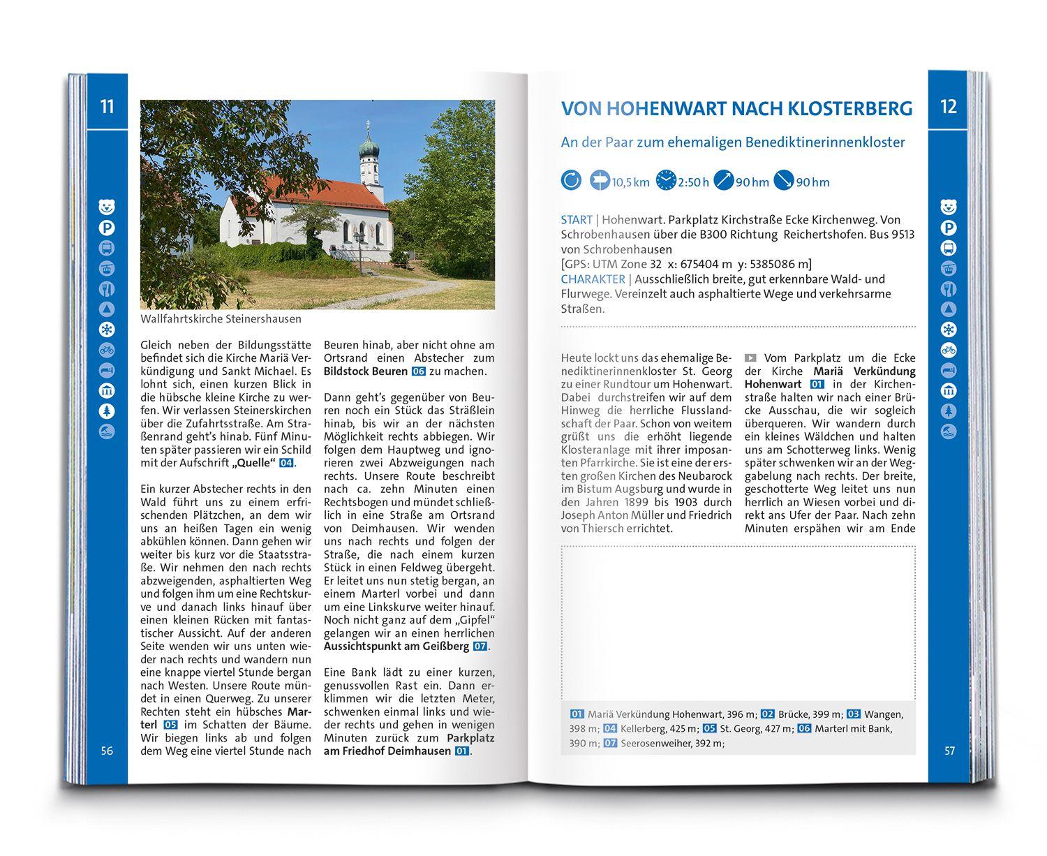 Beispielinhalt (Bild) KOMPASS Wanderführer Hallertau, Donaumoos, Spargelland, Hopfenland, 55 Touren mit Extra-Tourenkarte