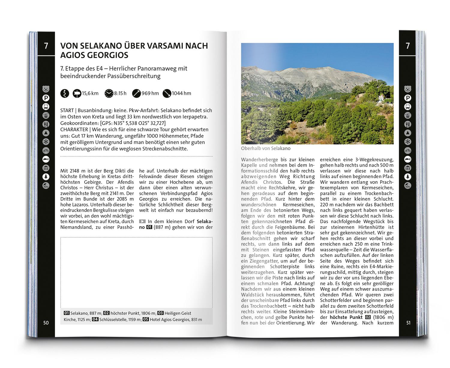 Beispielinhalt (Bild) KOMPASS Wanderführer Kreta mit Weitwanderweg E4, 75 Touren mit Extra-Tourenkarte