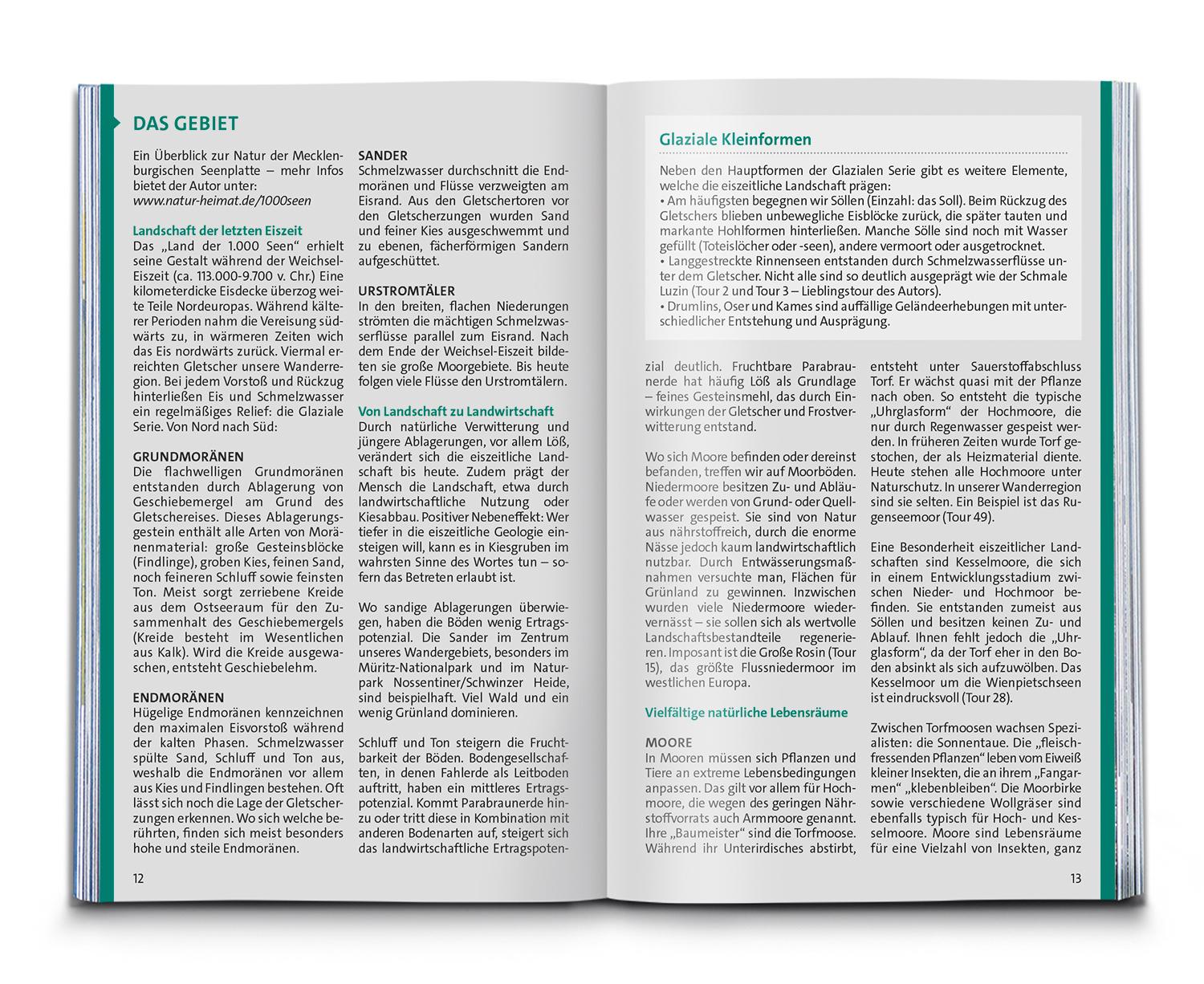 Beispielinhalt (Bild) KOMPASS Wanderführer Mecklenburgische Seenplatte, Land der 1000 Seen mit Nationalpark Müritz, 55 Touren mit Extra-Tourenkarte