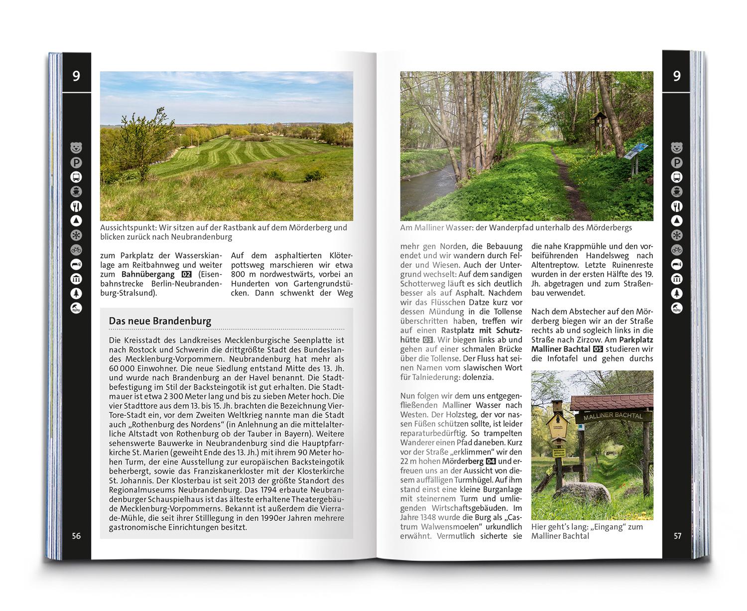 Beispielinhalt (Bild) KOMPASS Wanderführer Mecklenburgische Seenplatte, Land der 1000 Seen mit Nationalpark Müritz, 55 Touren mit Extra-Tourenkarte