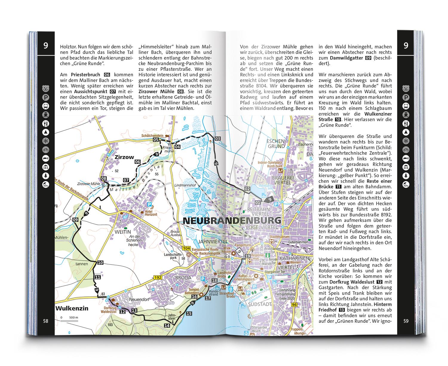 Beispielinhalt (Bild) KOMPASS Wanderführer Mecklenburgische Seenplatte, Land der 1000 Seen mit Nationalpark Müritz, 55 Touren mit Extra-Tourenkarte