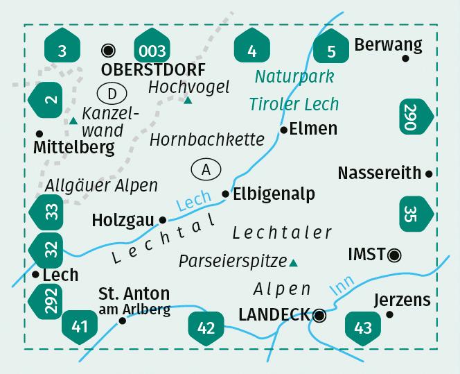 Beispielinhalt (Bild) KOMPASS Wanderkarte 24 Lechtaler Alpen, Hornbachkette 1:50.000