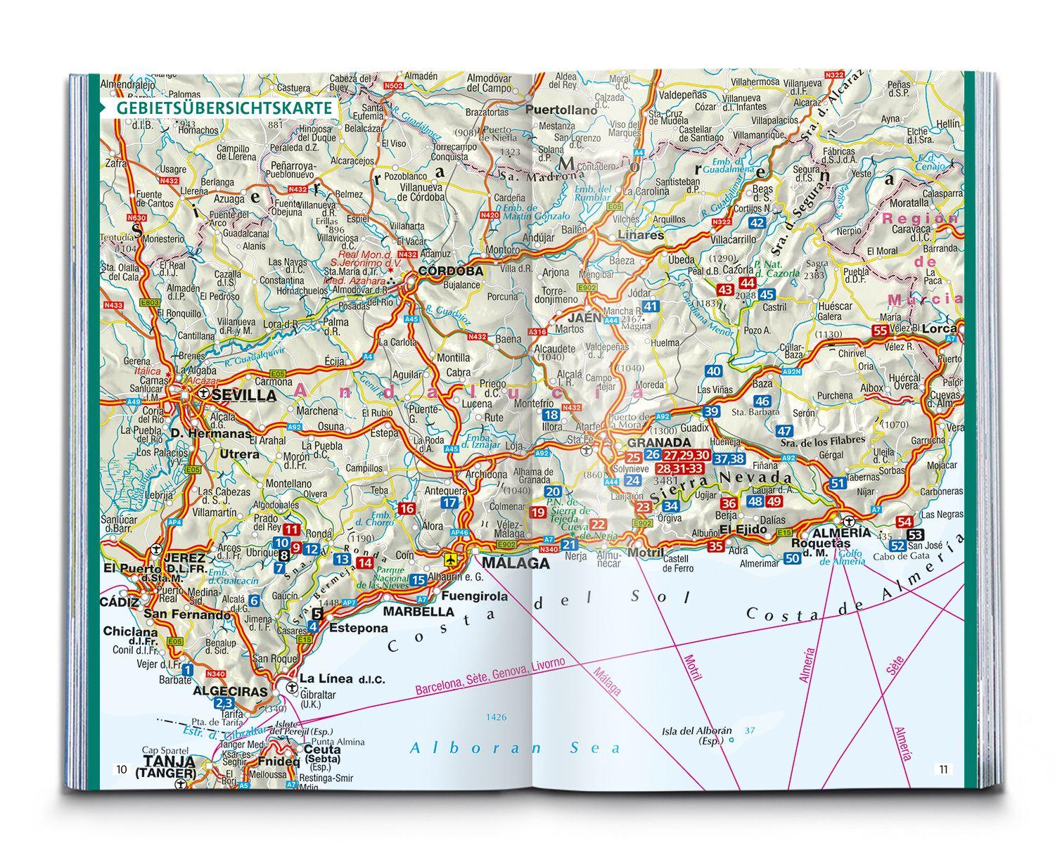 Beispielinhalt (Bild) KOMPASS Wanderführer Südliches Andalusien, Costa de la Luz, Costa del Sol, Costa Tropical und Costa Almeria, 55 Touren mit Extra-Tourenkarte