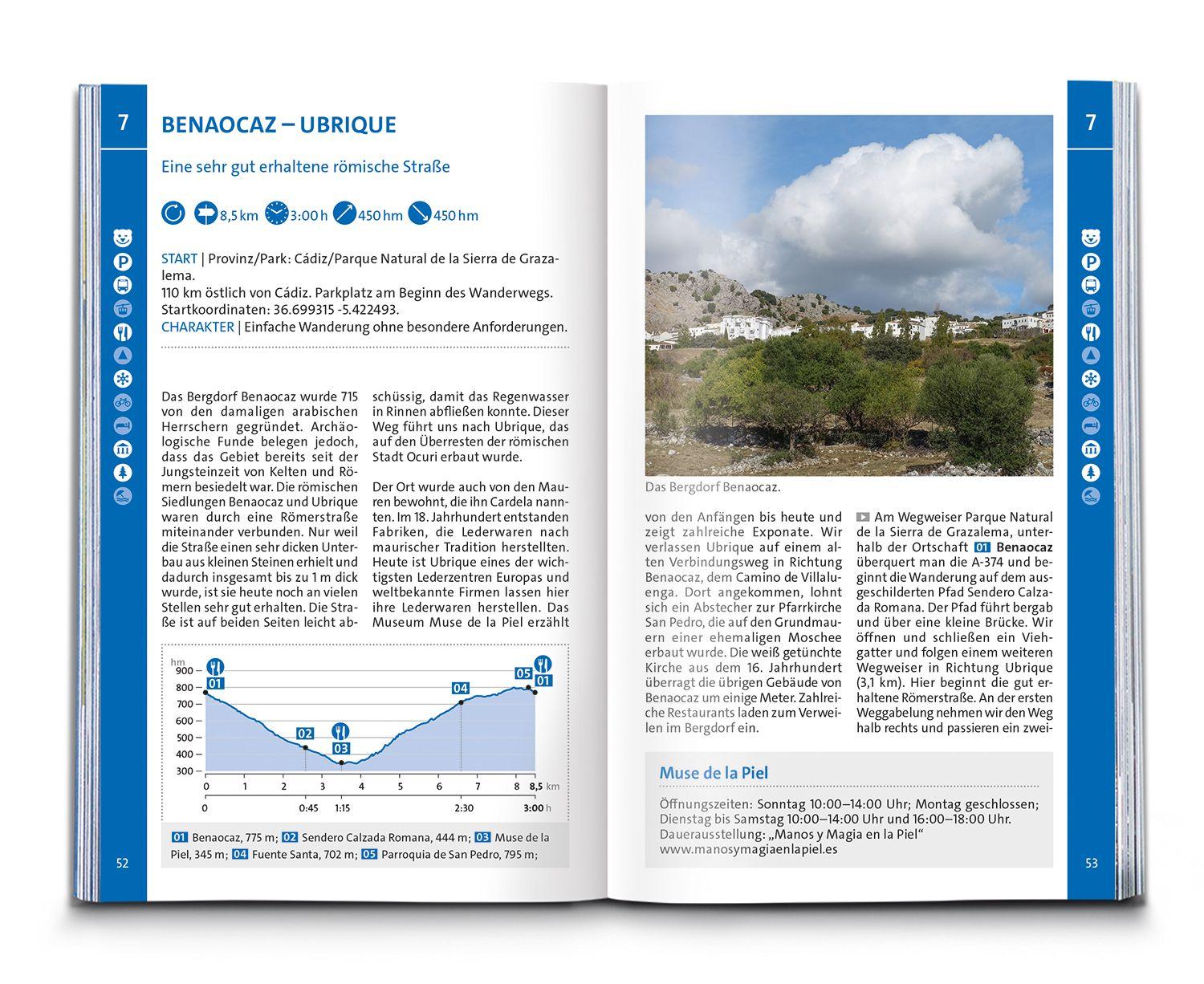 Beispielinhalt (Bild) KOMPASS Wanderführer Südliches Andalusien, Costa de la Luz, Costa del Sol, Costa Tropical und Costa Almeria, 55 Touren mit Extra-Tourenkarte
