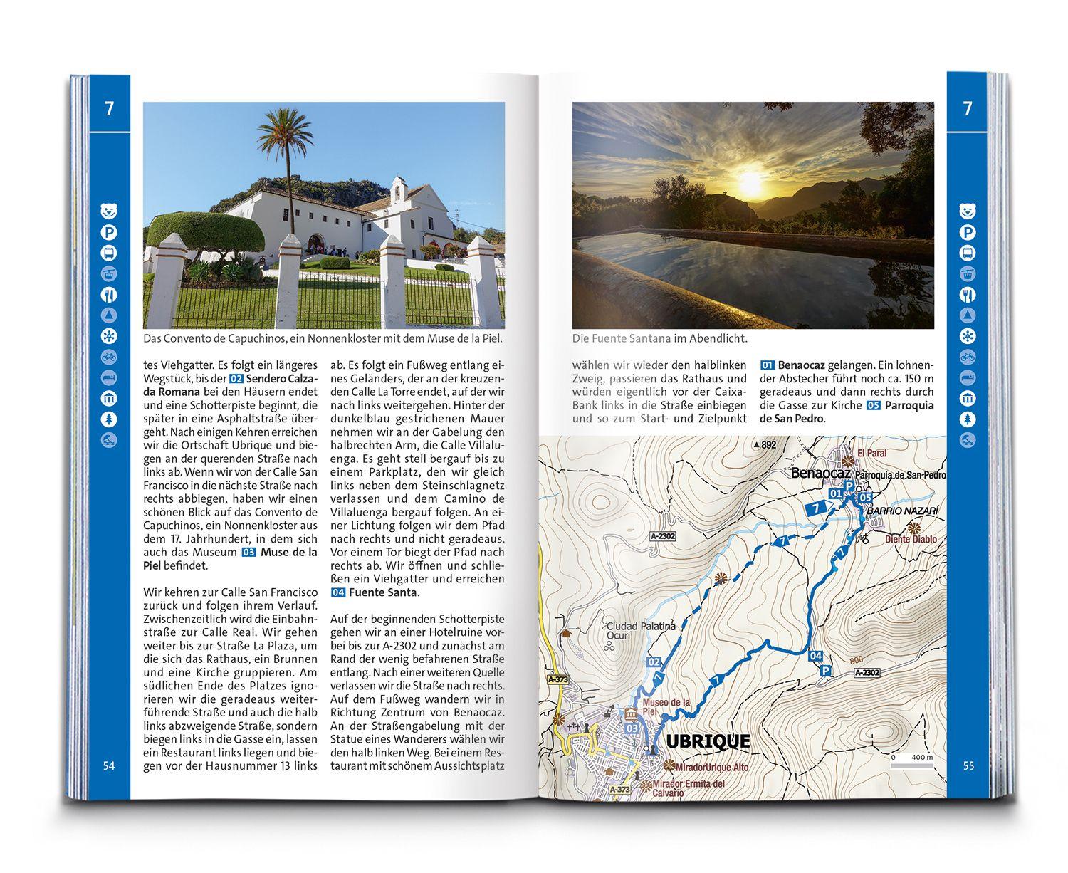 Beispielinhalt (Bild) KOMPASS Wanderführer Südliches Andalusien, Costa de la Luz, Costa del Sol, Costa Tropical und Costa Almeria, 55 Touren mit Extra-Tourenkarte