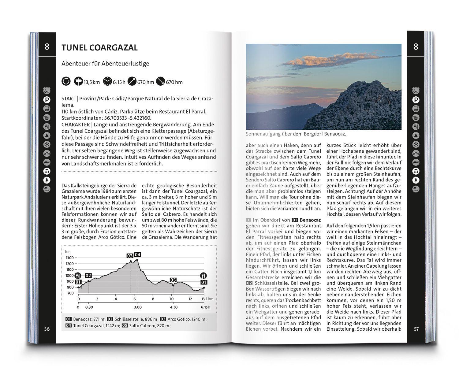 Beispielinhalt (Bild) KOMPASS Wanderführer Südliches Andalusien, Costa de la Luz, Costa del Sol, Costa Tropical und Costa Almeria, 55 Touren mit Extra-Tourenkarte