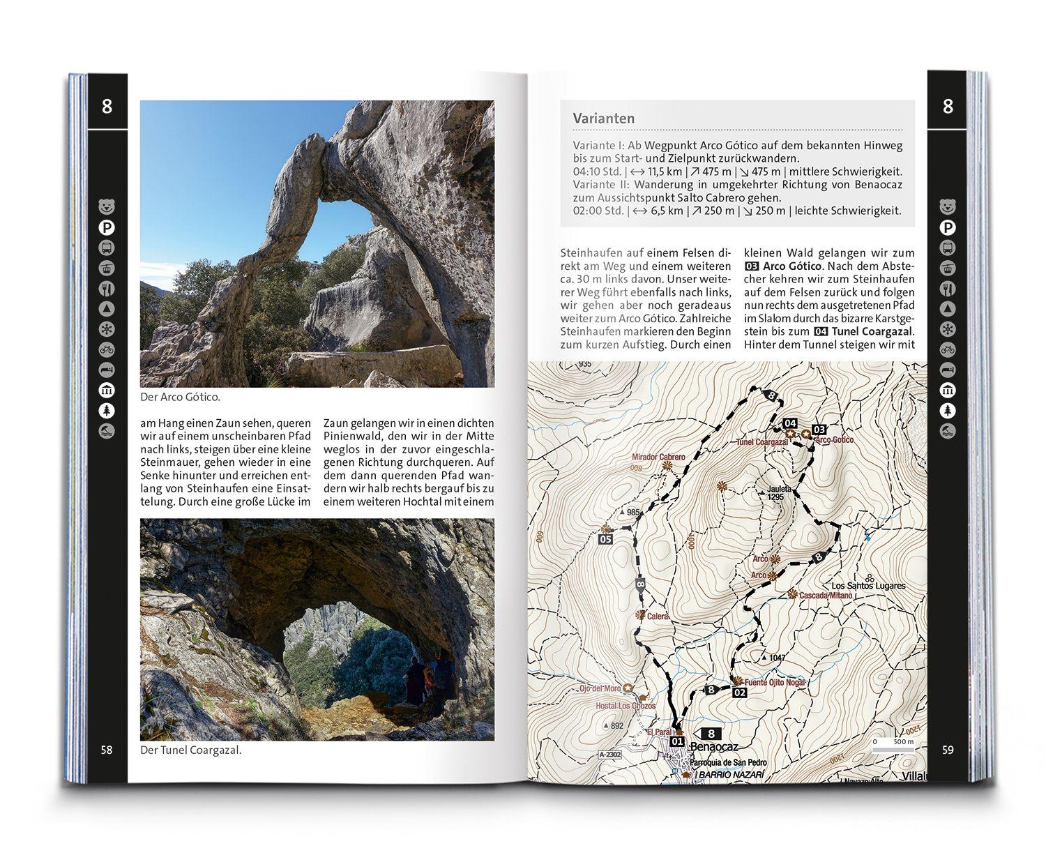 Beispielinhalt (Bild) KOMPASS Wanderführer Südliches Andalusien, Costa de la Luz, Costa del Sol, Costa Tropical und Costa Almeria, 55 Touren mit Extra-Tourenkarte