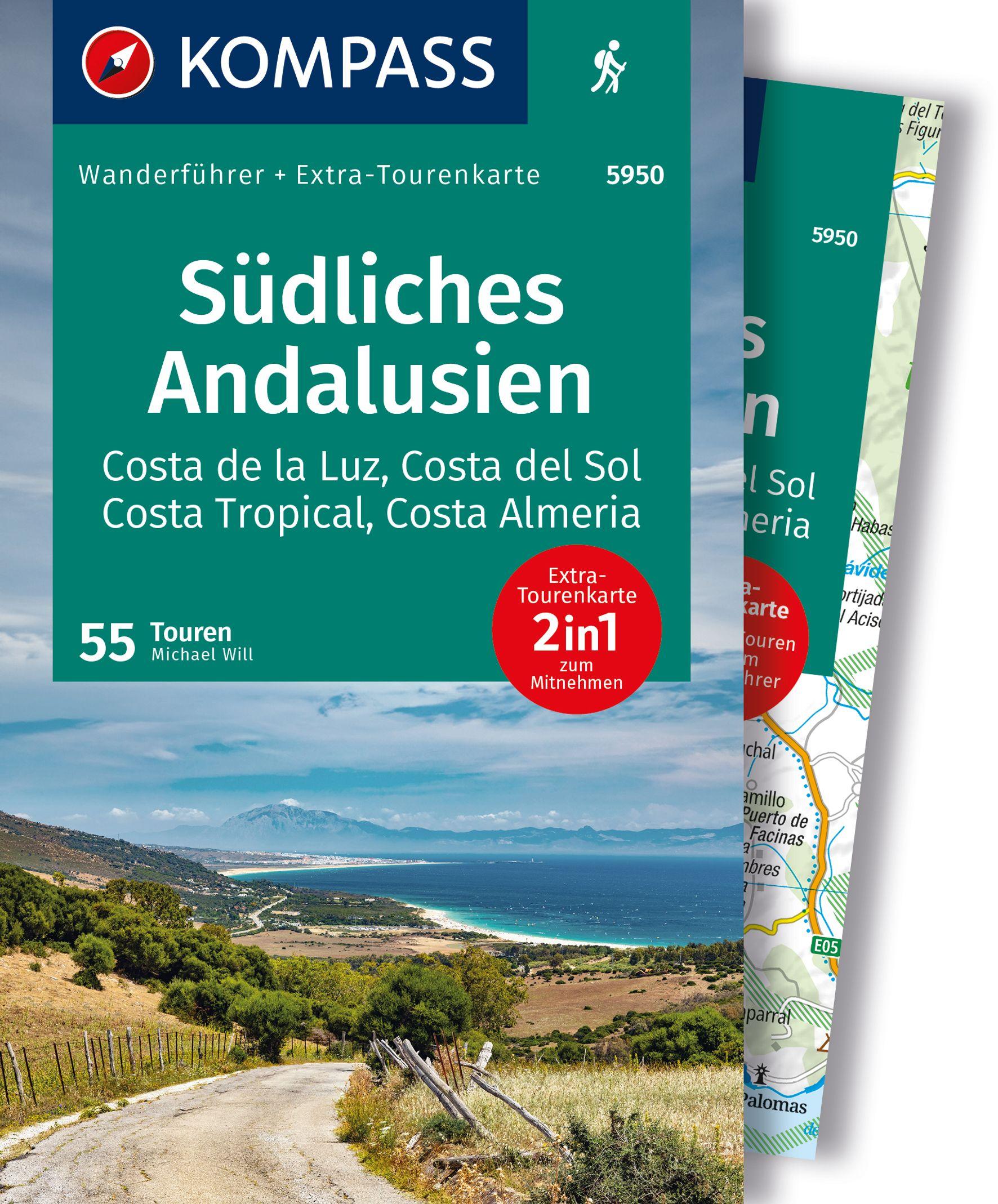 Vorderes Coverbild KOMPASS Wanderführer Südliches Andalusien, Costa de la Luz, Costa del Sol, Costa Tropical und Costa Almeria, 55 Touren mit Extra-Tourenkarte
