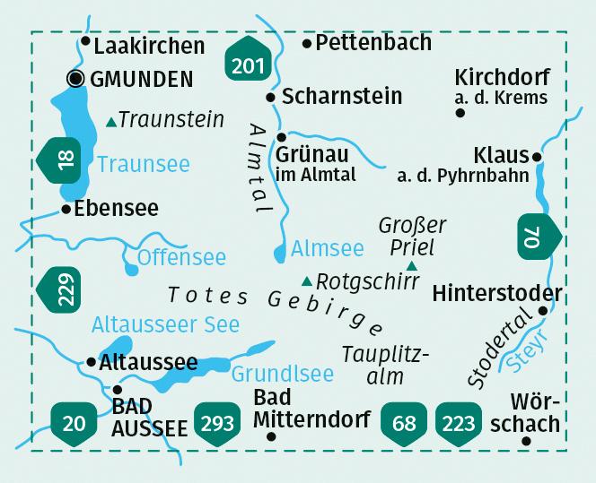 Beispielinhalt (Bild) KOMPASS Wanderkarte 19 Totes Gebirge, Almtal, Stodertal 1:50.000
