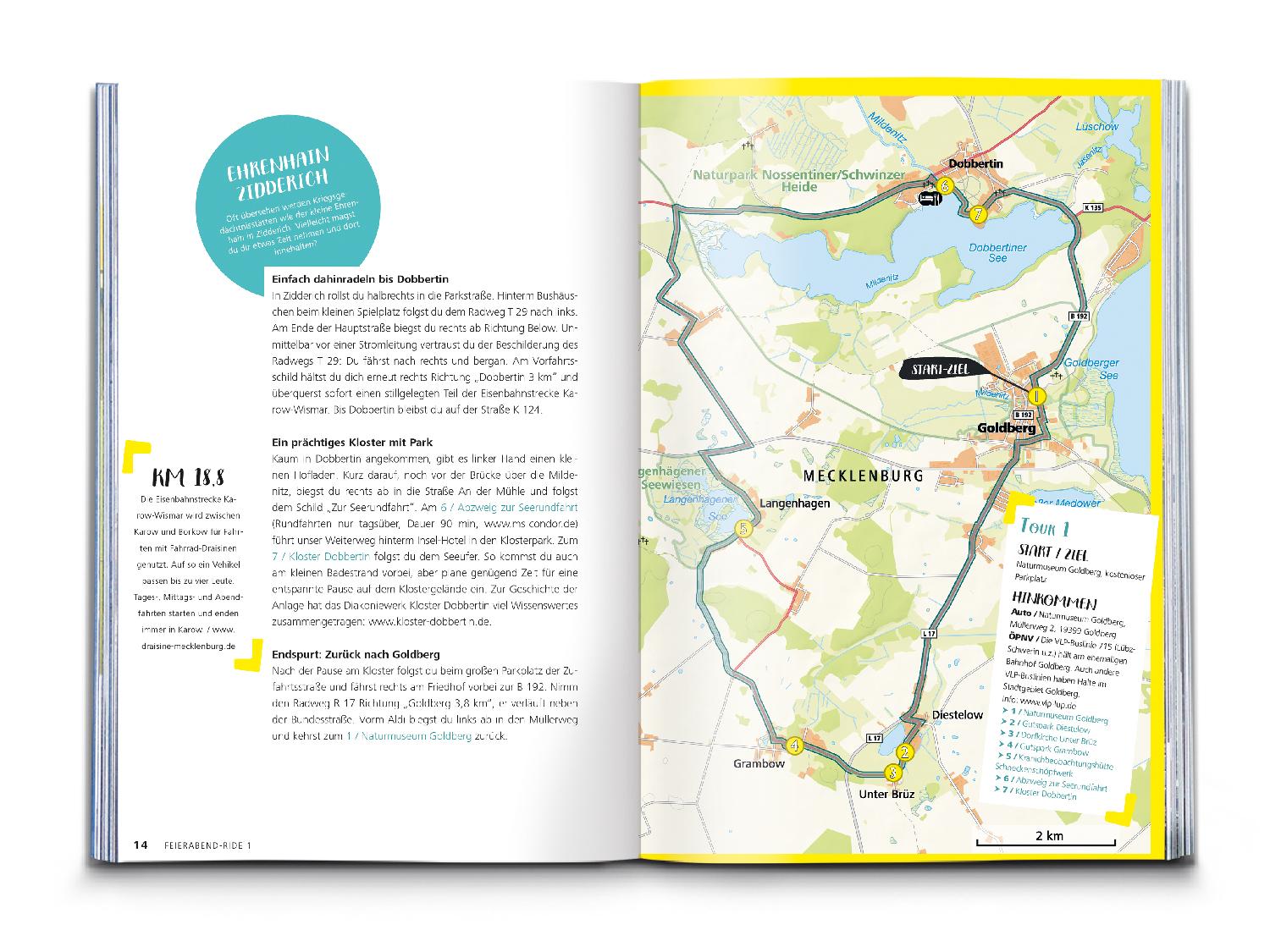 Beispielinhalt (Bild) KOMPASS Radvergnügen Mecklenburgische Seenplatte