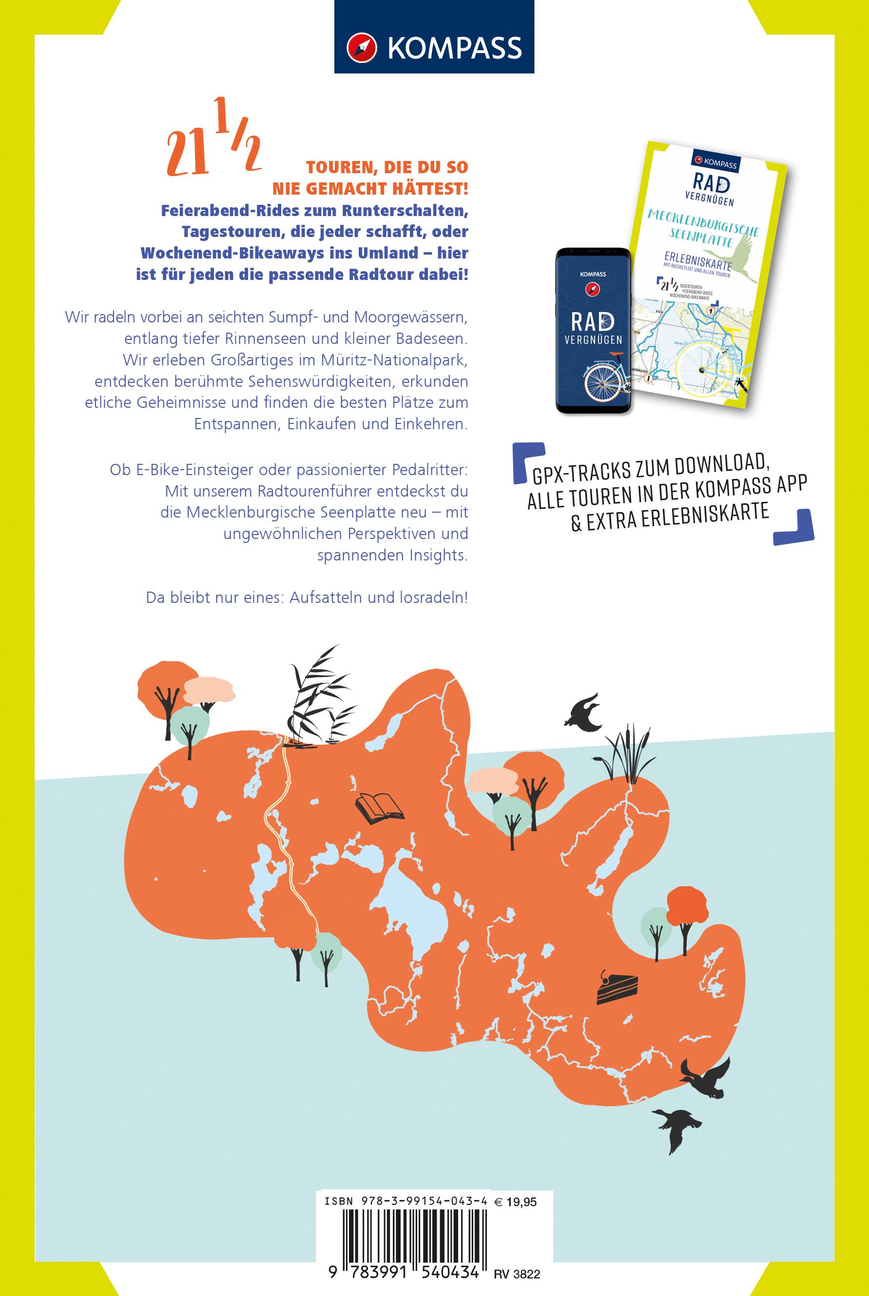 Rückseitencover KOMPASS Radvergnügen Mecklenburgische Seenplatte