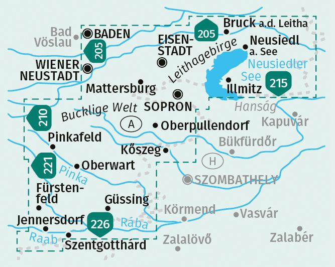 Beispielinhalt (Bild) KOMPASS Wanderkarten-Set 227 Burgenland (2 Karten) 1:50.000