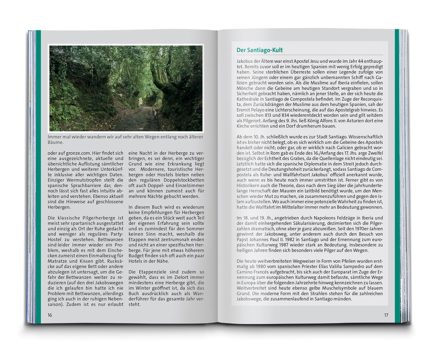 Beispielinhalt (Bild) KOMPASS Wanderführer Jakobsweg Camino del Norte, 36 Etappen mit Extra-Tourenkarte