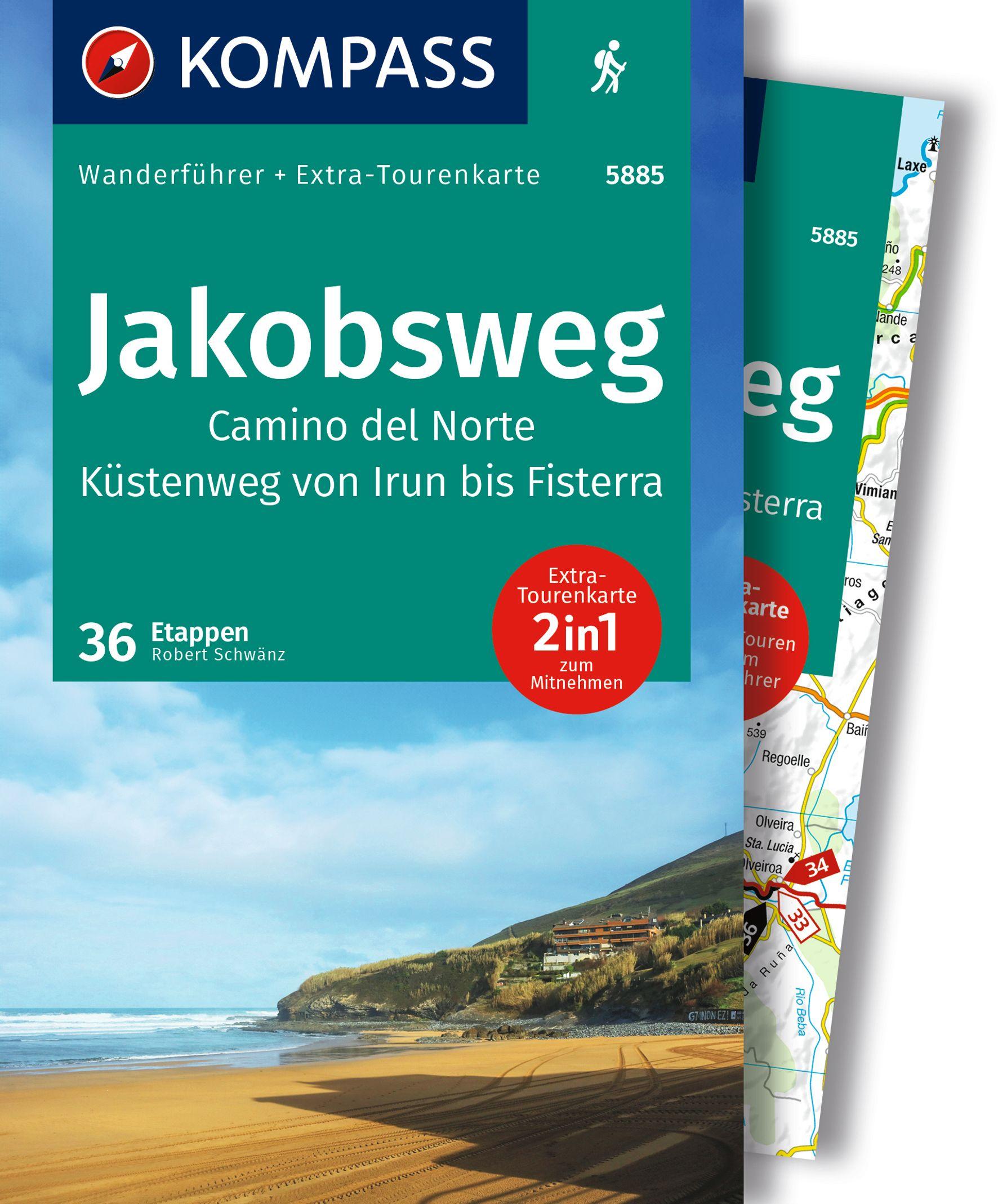 Vorderes Coverbild KOMPASS Wanderführer Jakobsweg Camino del Norte, 36 Etappen mit Extra-Tourenkarte