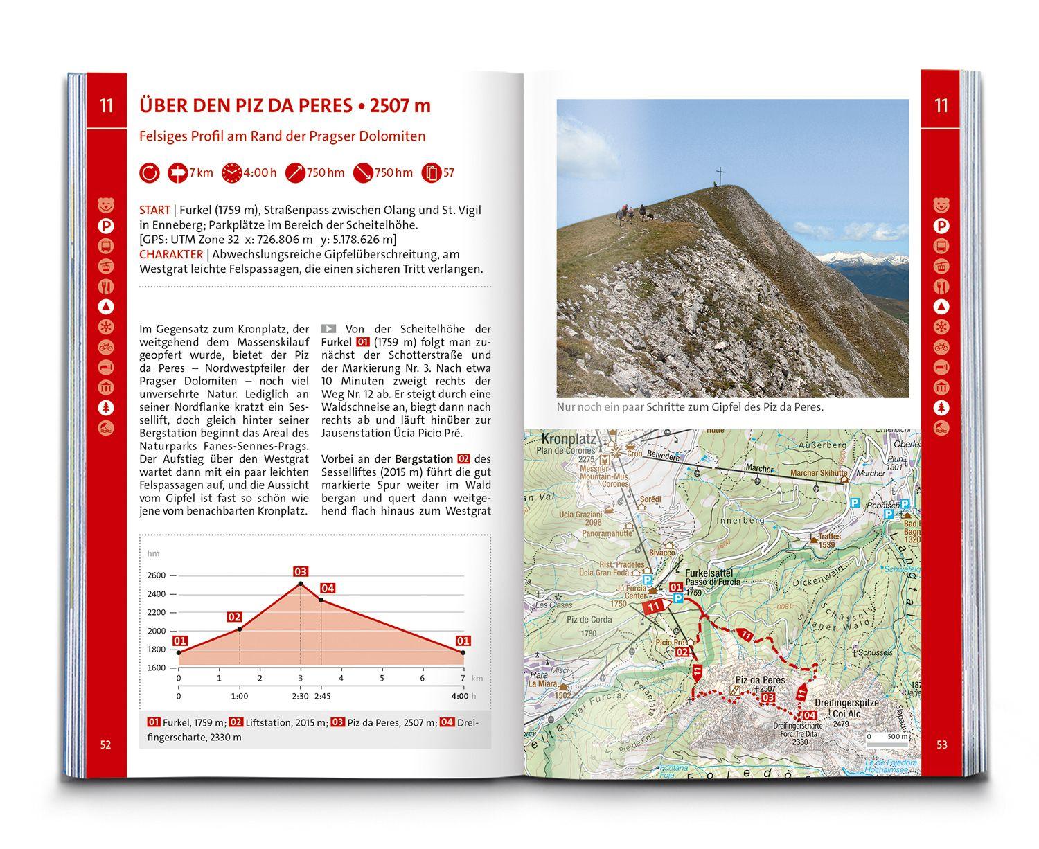 Beispielinhalt (Bild) KOMPASS Wanderführer Pustertal und seine Seitentäler, Herausragende Dolomiten, 60 Touren mit Extra-Tourenkarte