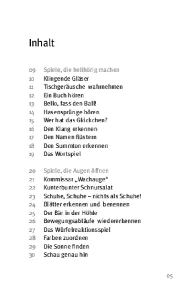 Beispielinhalt (Bild) Die 50 besten Wahrnehmungsspiele