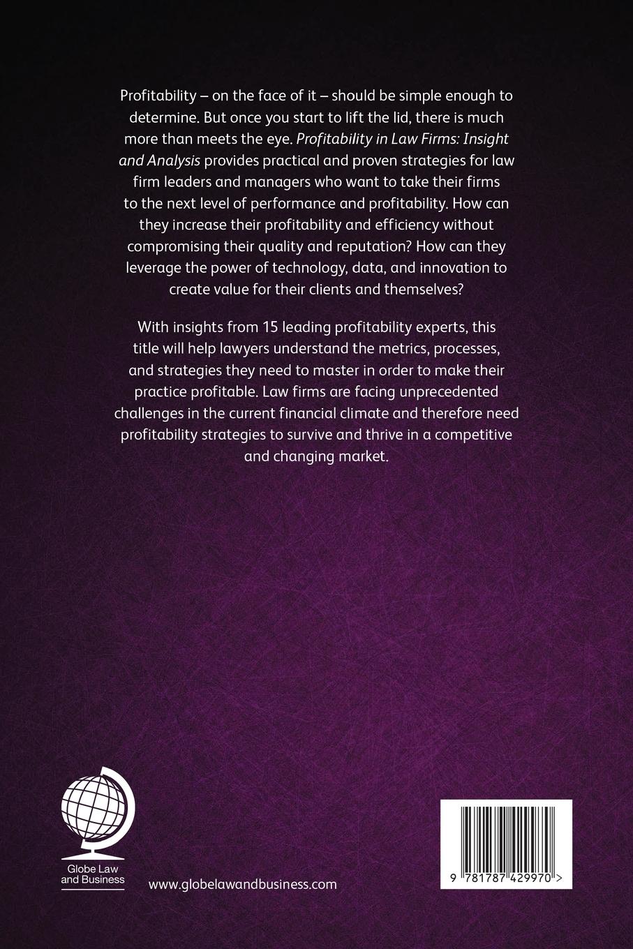 Rückseitencover Profitability in Law Firms: Insight and Analysis