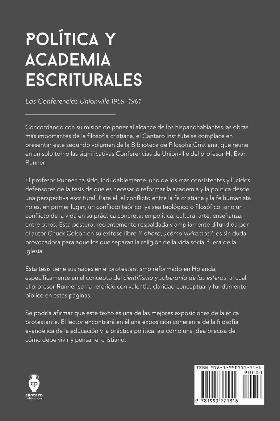 Rückseitencover Política y Academia Escriturales