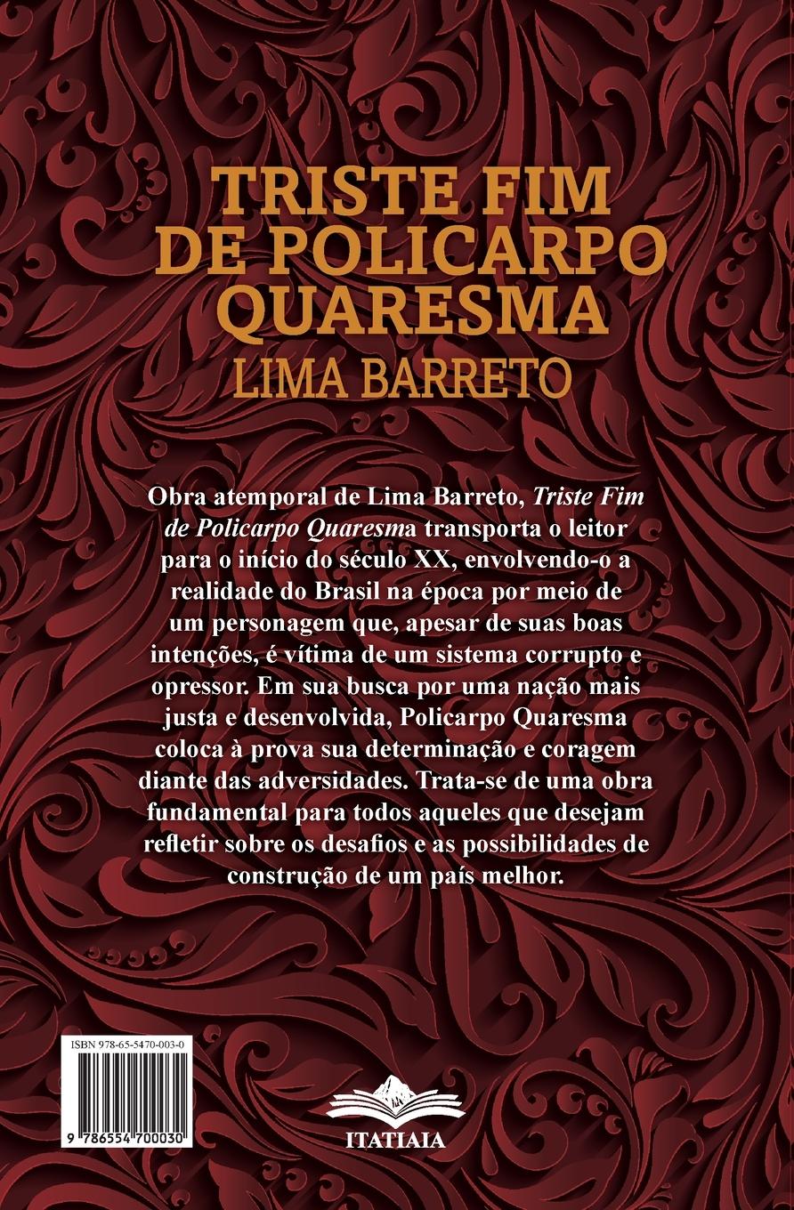 Rückseitencover Triste Fim de Policarpo e Quaresma
