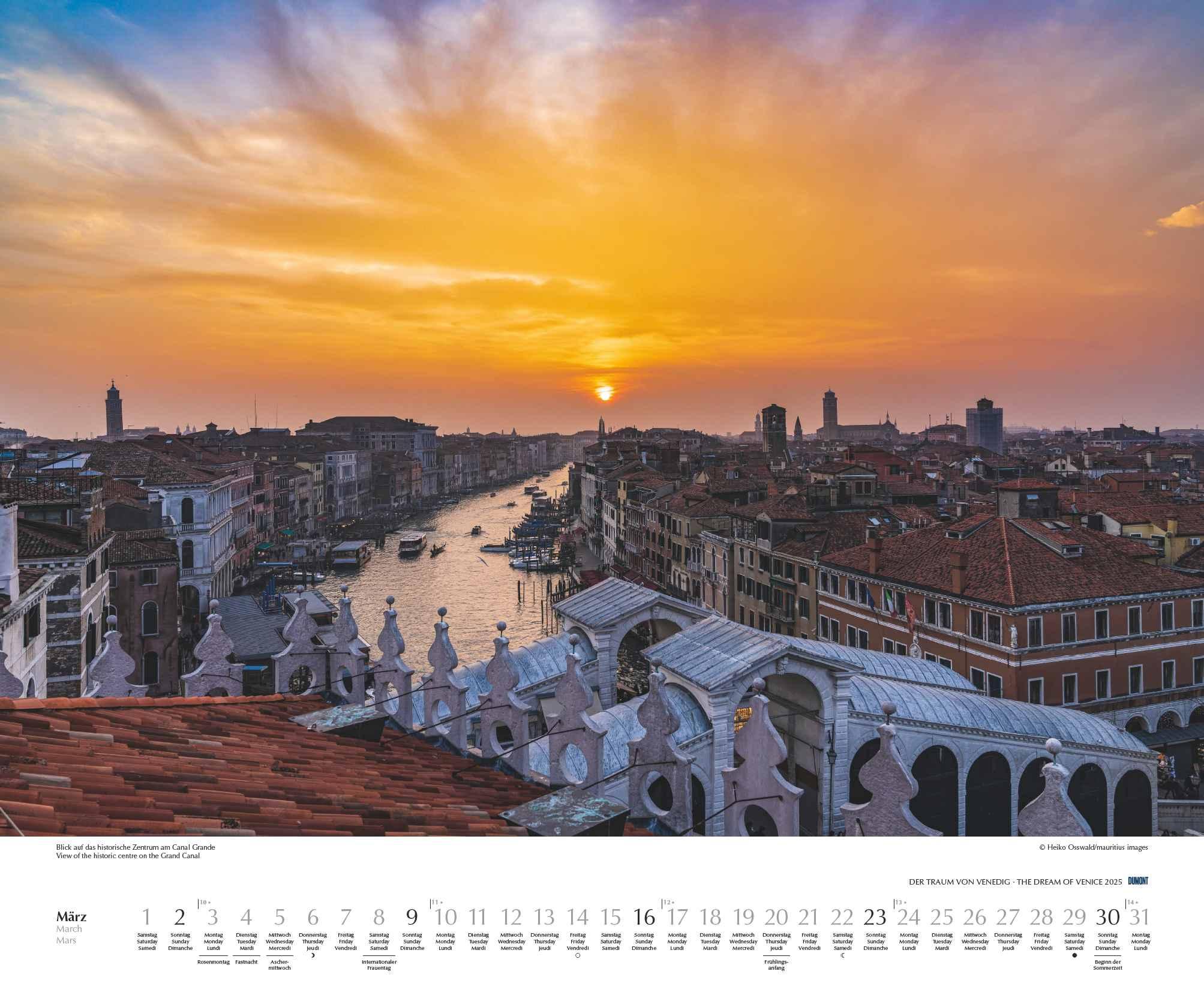 Beispielinhalt (Bild) Der Traum von Venedig 2025 - Wandkalender 60,0 x 50,0 cm - Spiralbindung