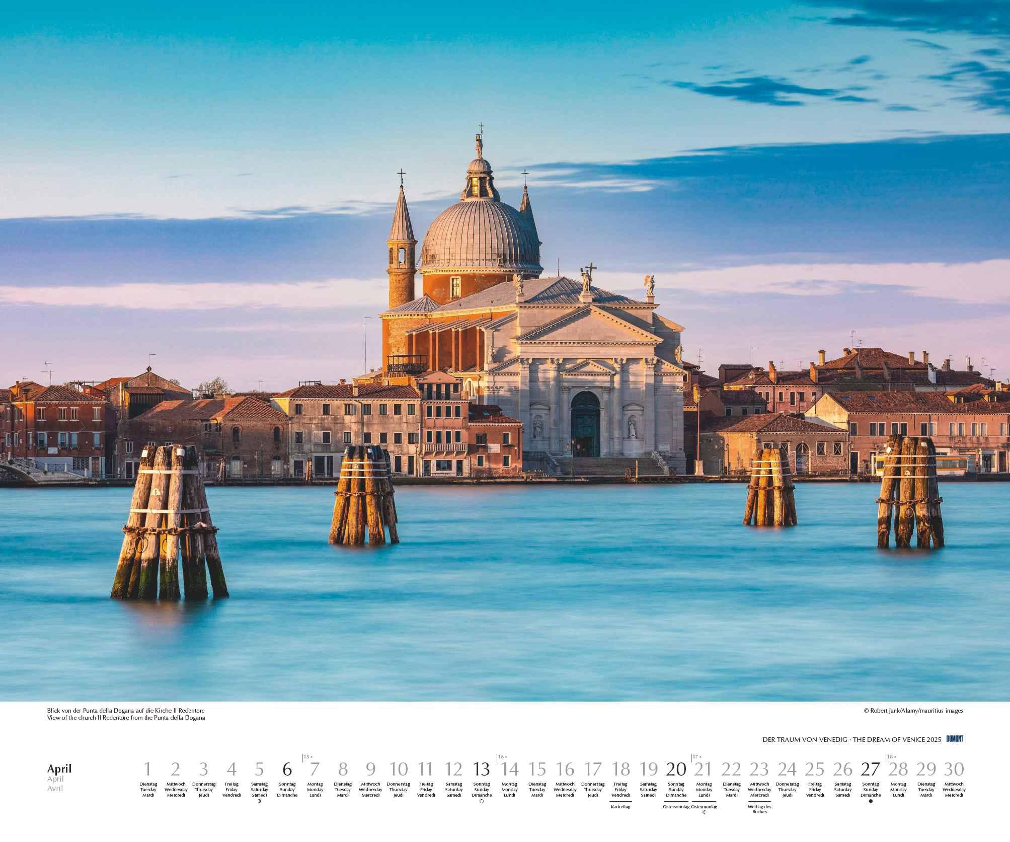Beispielinhalt (Bild) Der Traum von Venedig 2025 - Wandkalender 60,0 x 50,0 cm - Spiralbindung