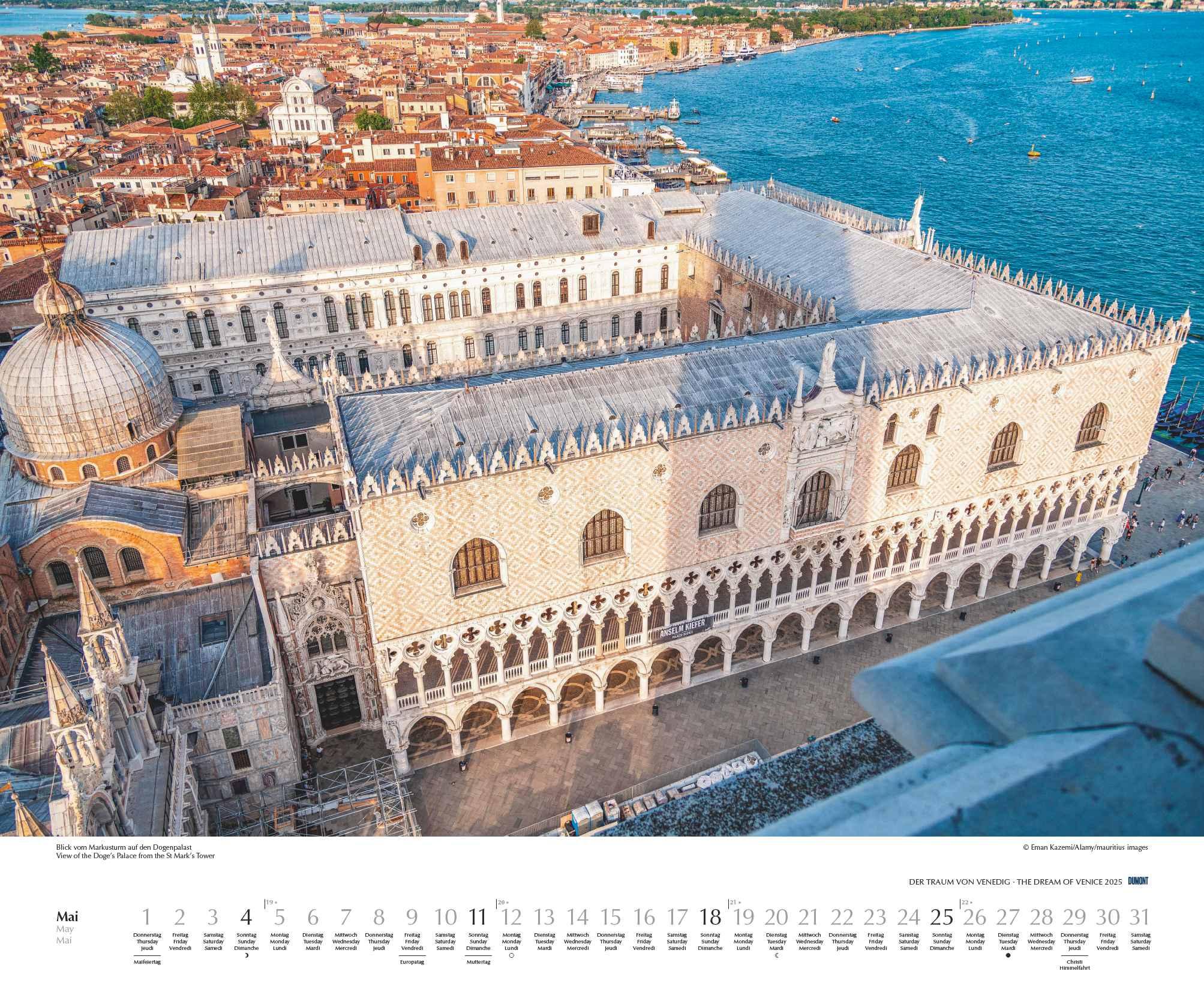 Beispielinhalt (Bild) Der Traum von Venedig 2025 - Wandkalender 60,0 x 50,0 cm - Spiralbindung
