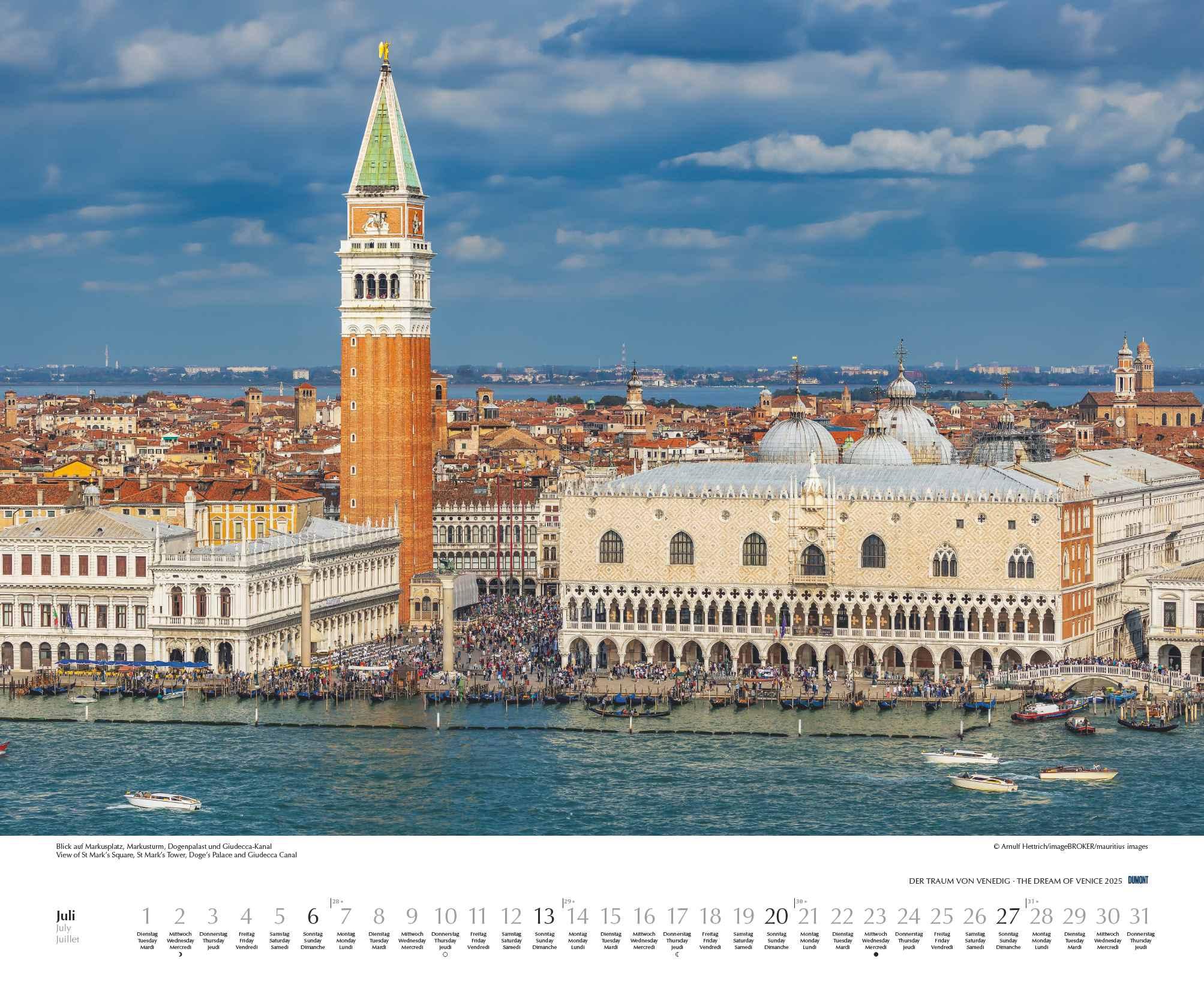 Beispielinhalt (Bild) Der Traum von Venedig 2025 - Wandkalender 60,0 x 50,0 cm - Spiralbindung