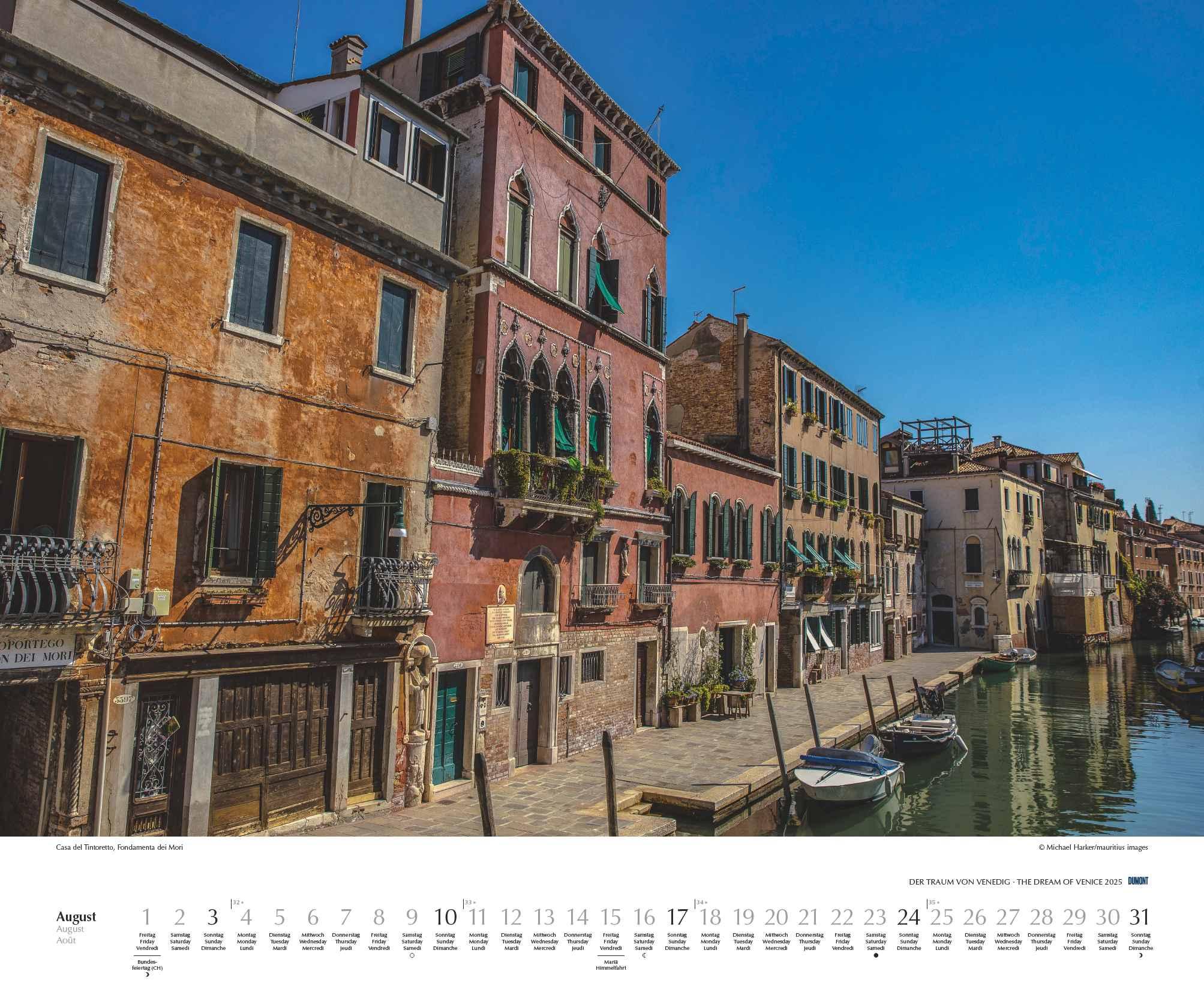Beispielinhalt (Bild) Der Traum von Venedig 2025 - Wandkalender 60,0 x 50,0 cm - Spiralbindung
