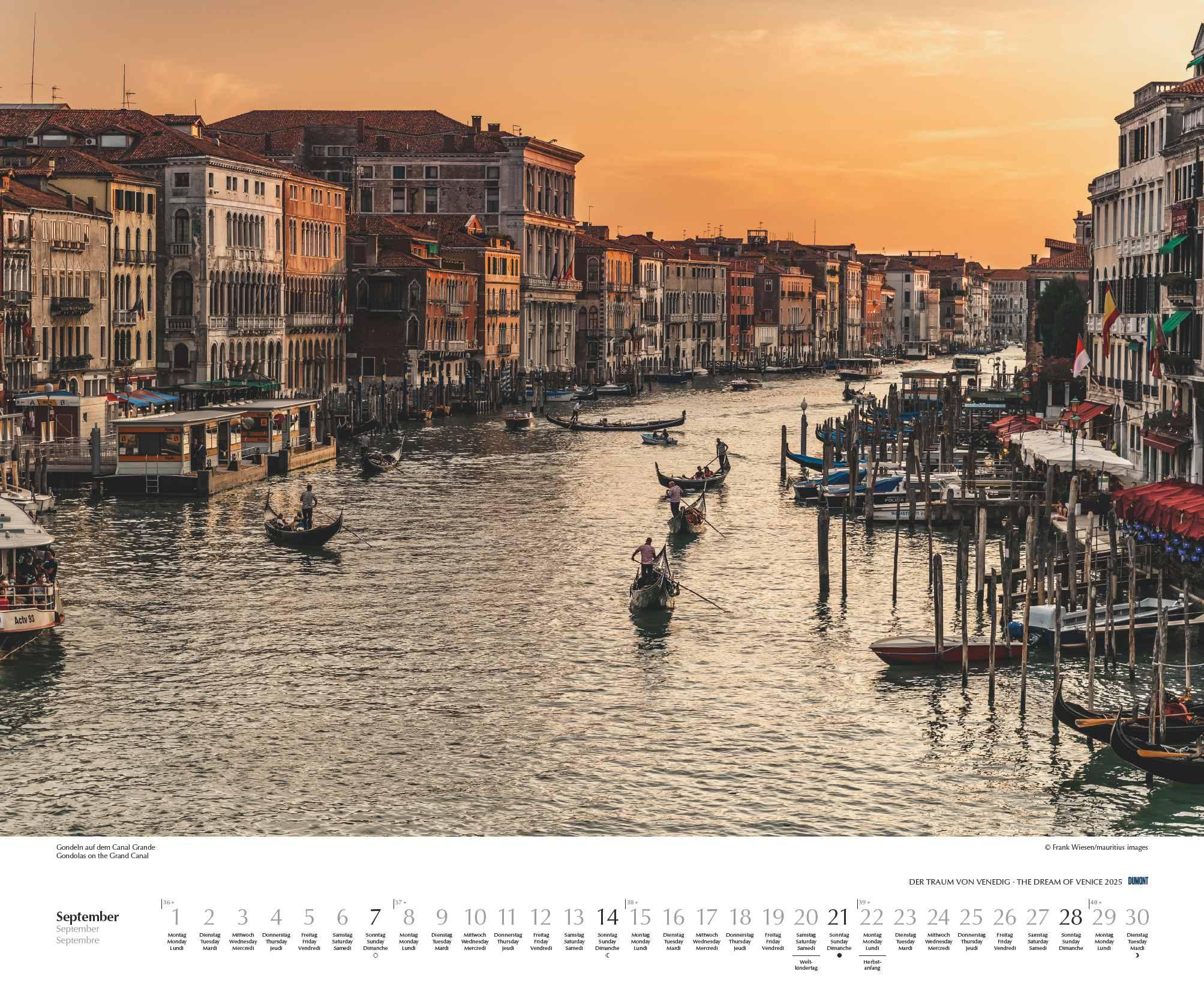 Beispielinhalt (Bild) Der Traum von Venedig 2025 - Wandkalender 60,0 x 50,0 cm - Spiralbindung