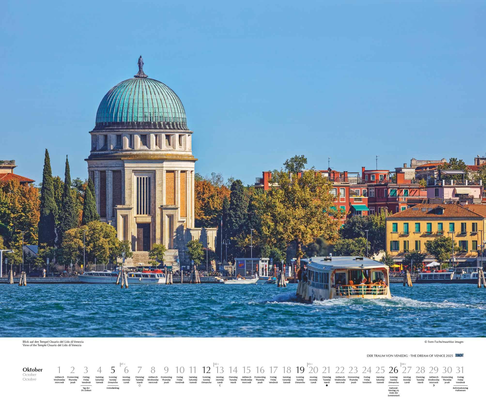 Beispielinhalt (Bild) Der Traum von Venedig 2025 - Wandkalender 60,0 x 50,0 cm - Spiralbindung