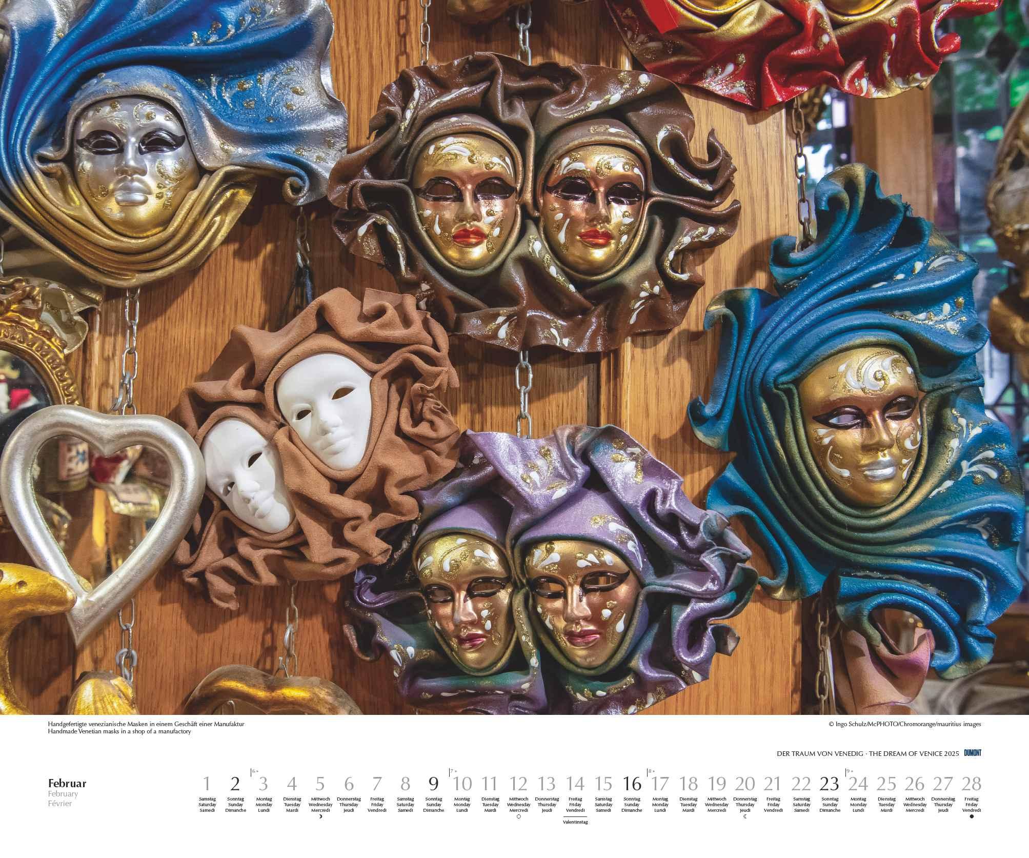 Beispielinhalt (Bild) Der Traum von Venedig 2025 - Wandkalender 60,0 x 50,0 cm - Spiralbindung