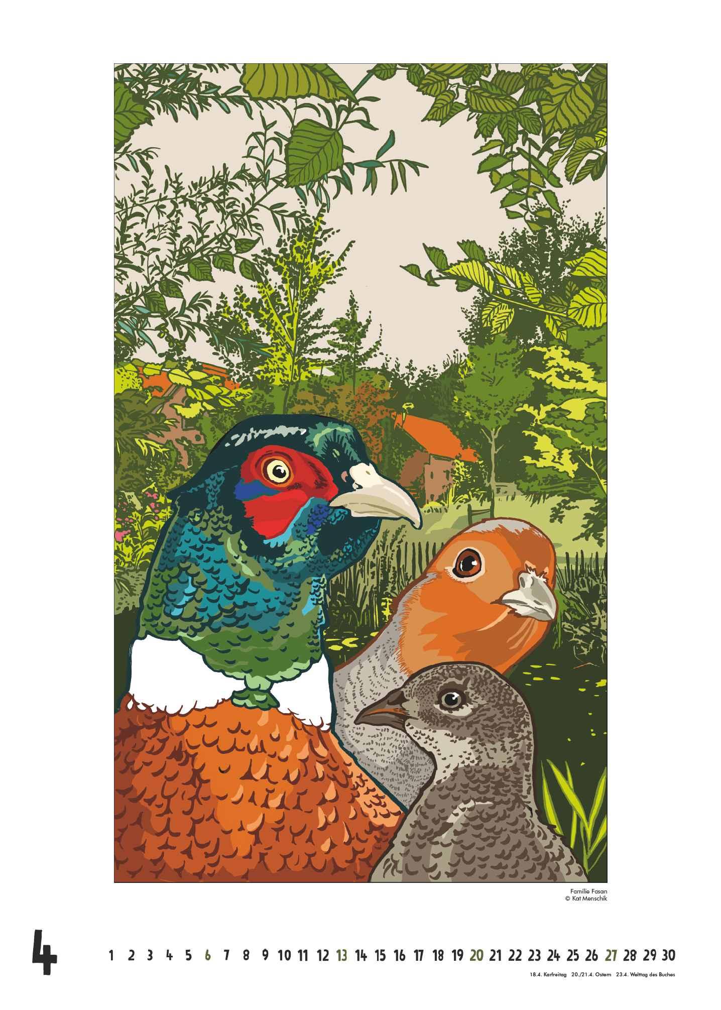 Beispielinhalt (Bild) Kat Menschik: Daheim - Posterkalender mit Illustrationen 2025 - Wand-Kalender von DUMONT - Format 50 x 70 cm