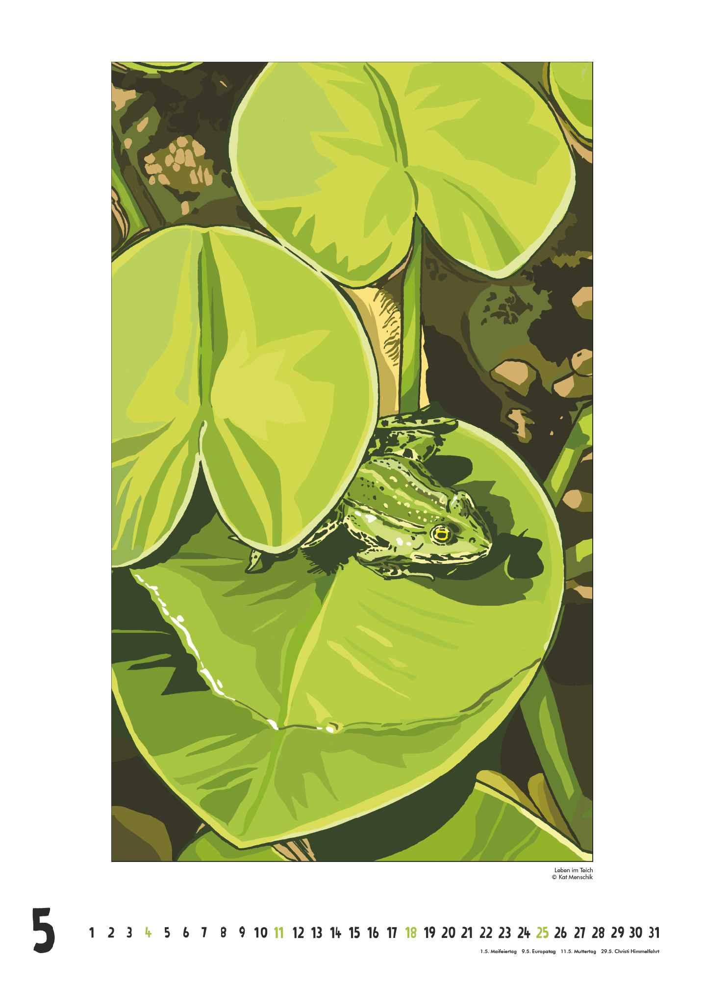 Beispielinhalt (Bild) Kat Menschik: Daheim - Posterkalender mit Illustrationen 2025 - Wand-Kalender von DUMONT - Format 50 x 70 cm