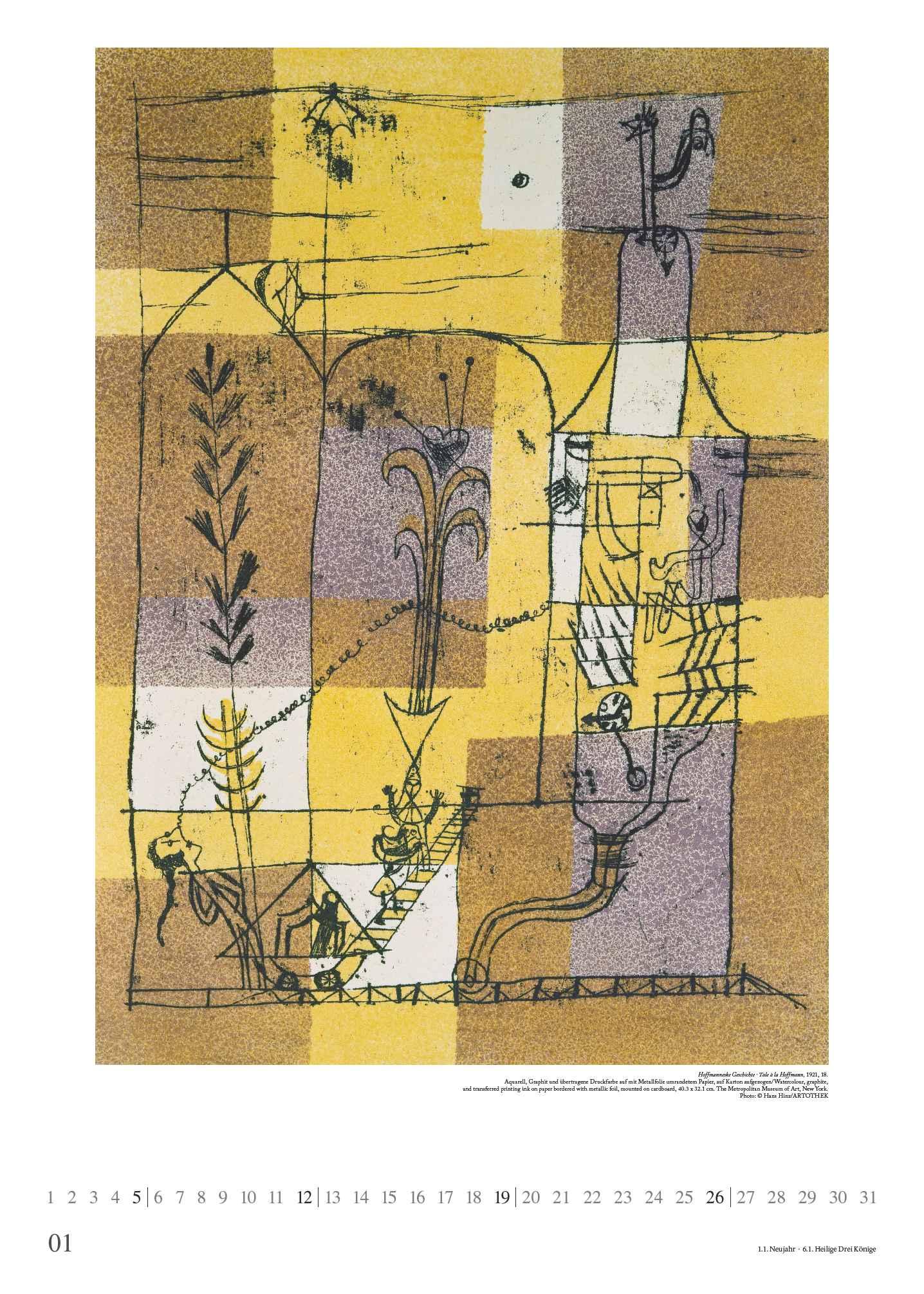 Beispielinhalt (Bild) Paul Klee 2025 - Kunst-Kalender - Poster-Kalender - 50x70