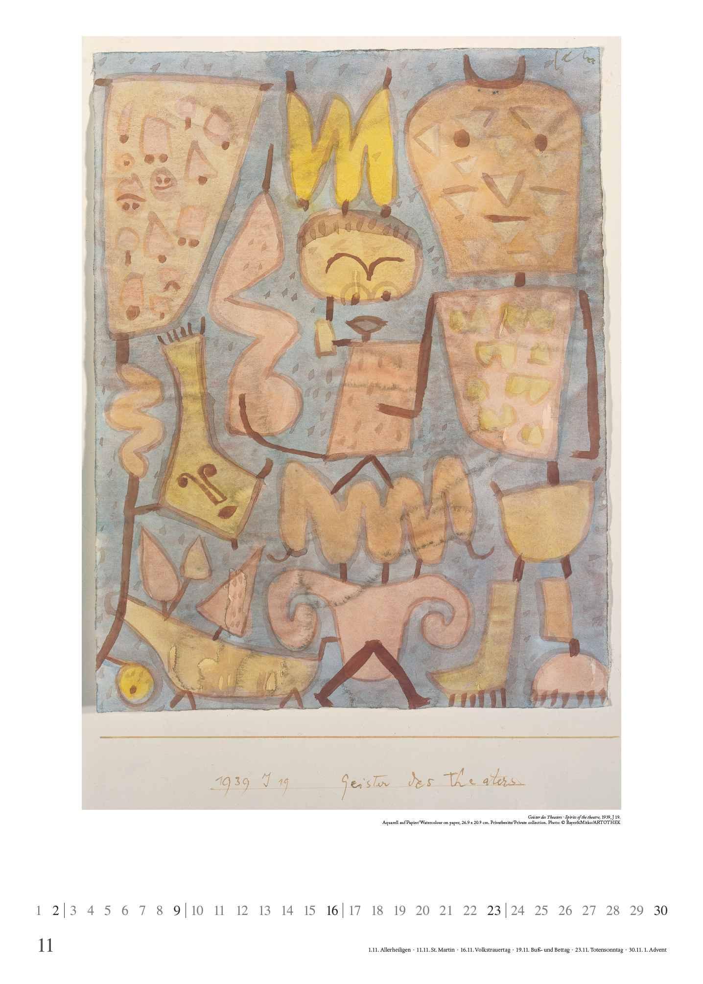 Beispielinhalt (Bild) Paul Klee 2025 - Kunst-Kalender - Poster-Kalender - 50x70