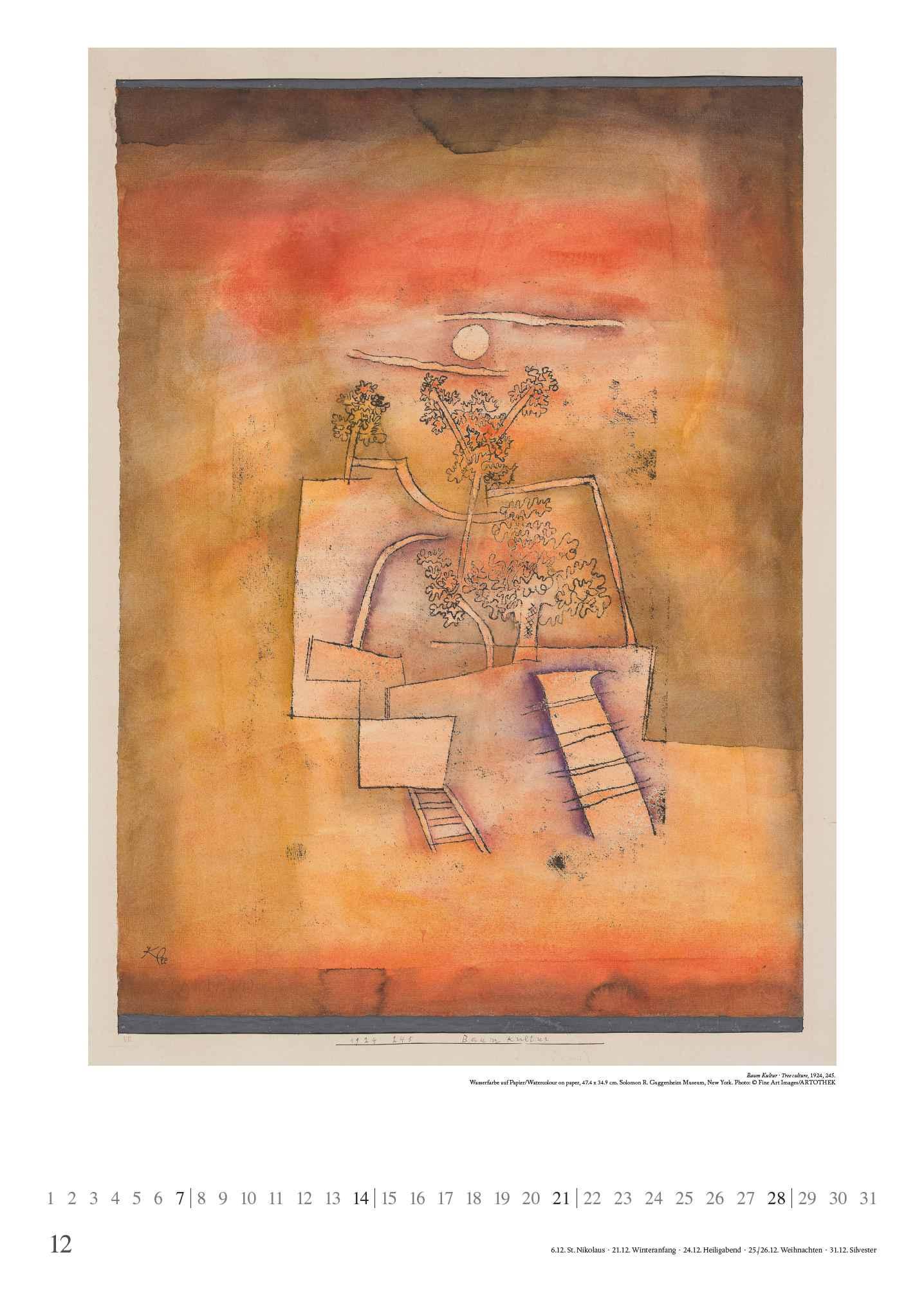 Beispielinhalt (Bild) Paul Klee 2025 - Kunst-Kalender - Poster-Kalender - 50x70