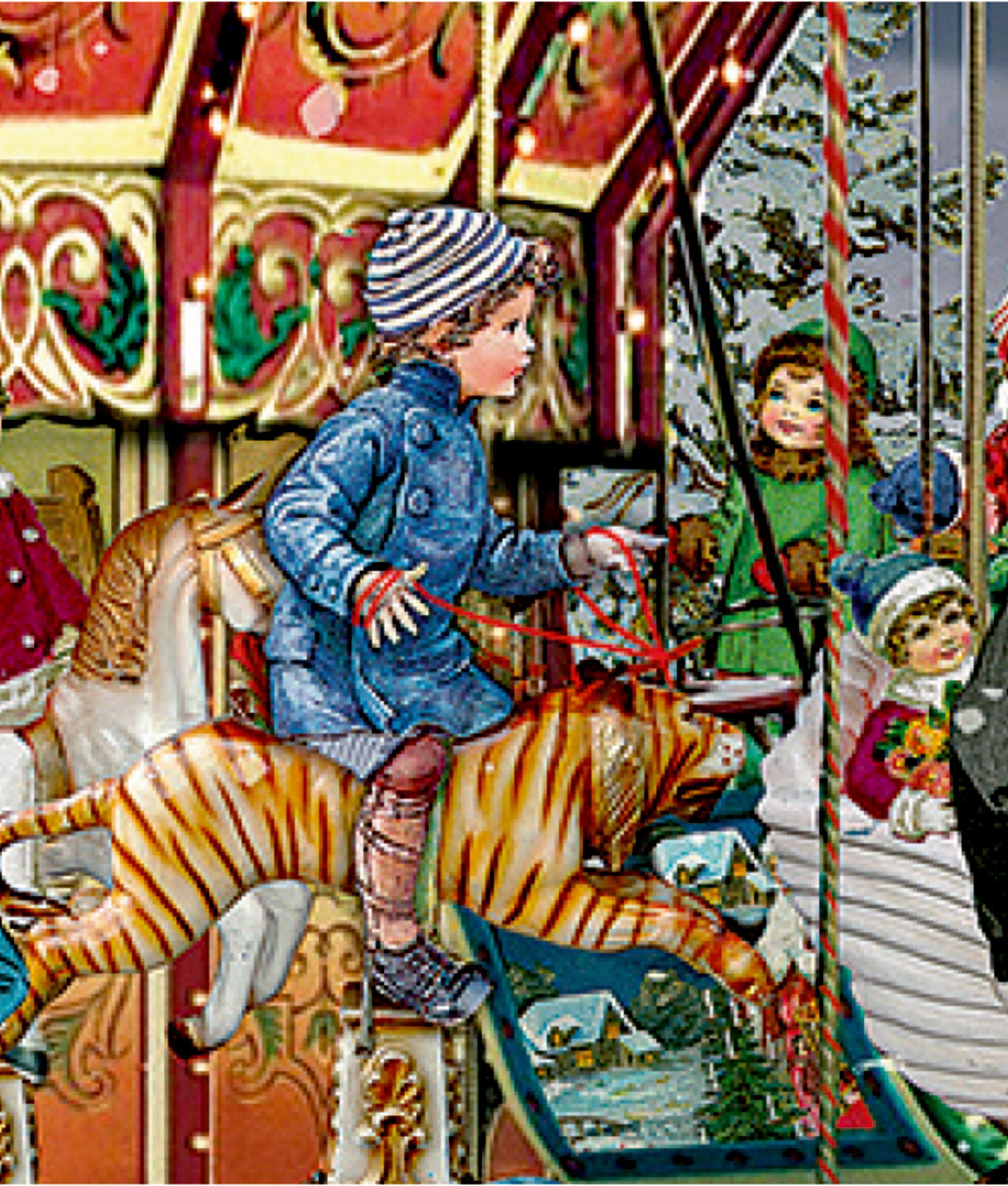 Beispielinhalt (Bild) Wand-Adventskalender - Nostalgischer Weihnachtsmarkt