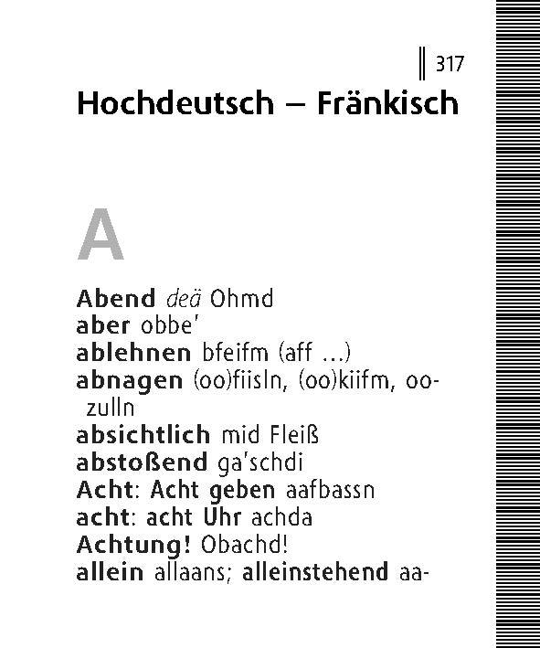 Beispielinhalt (Bild) Langenscheidt Lilliput Fränkisch