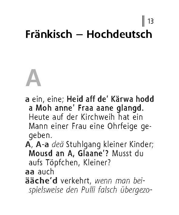 Beispielinhalt (Bild) Langenscheidt Lilliput Fränkisch
