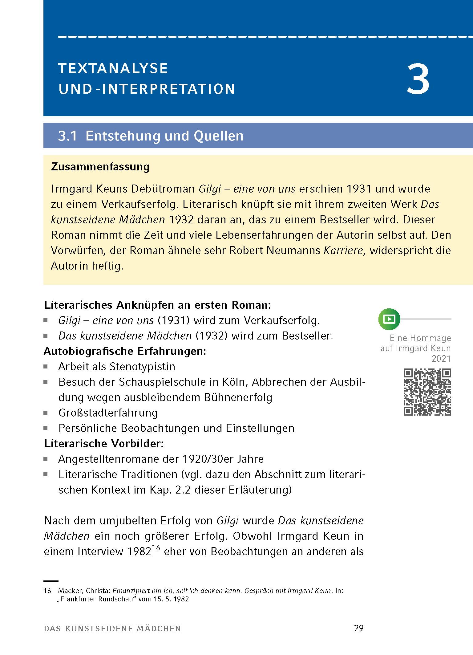 Beispielinhalt (Bild) Das kunstseidene Mädchen von Irmgard Keun - Textanalyse und Interpretation