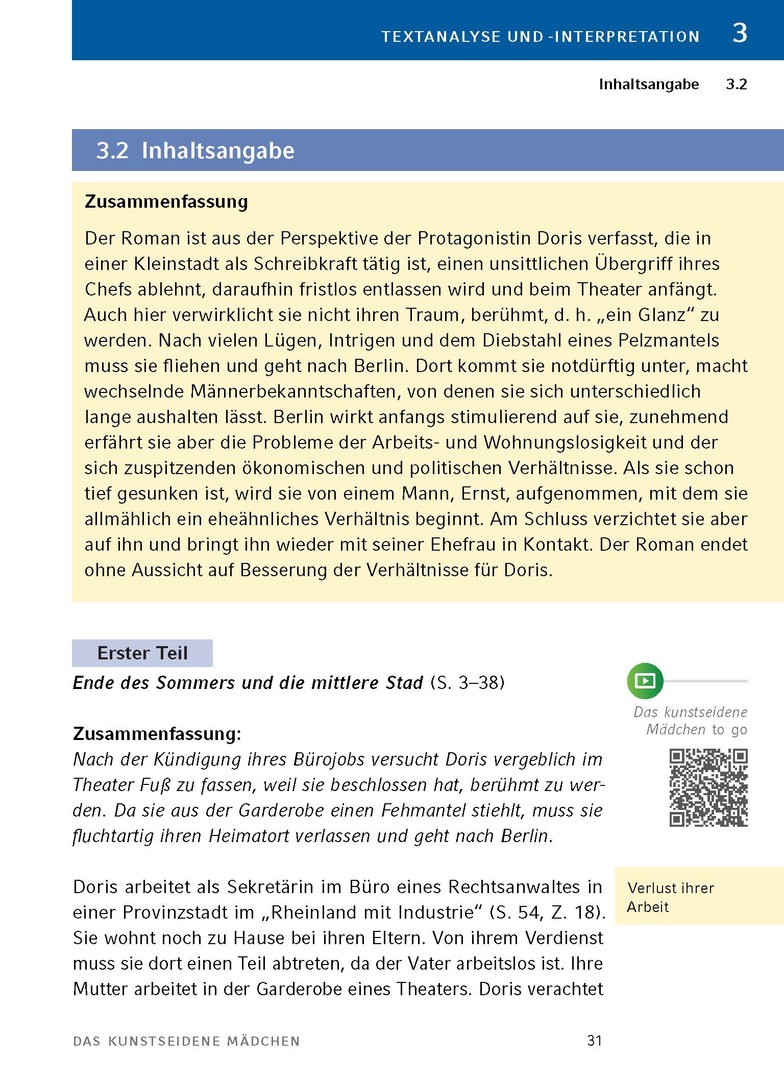 Beispielinhalt (Bild) Das kunstseidene Mädchen von Irmgard Keun - Textanalyse und Interpretation