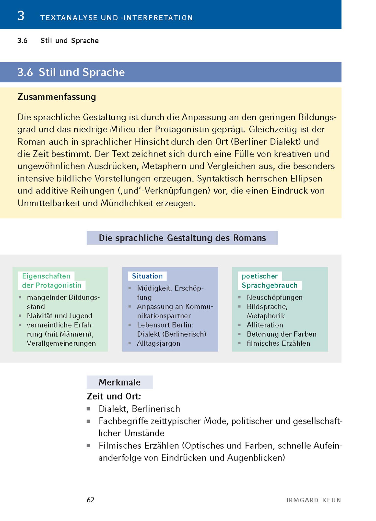Beispielinhalt (Bild) Das kunstseidene Mädchen von Irmgard Keun - Textanalyse und Interpretation