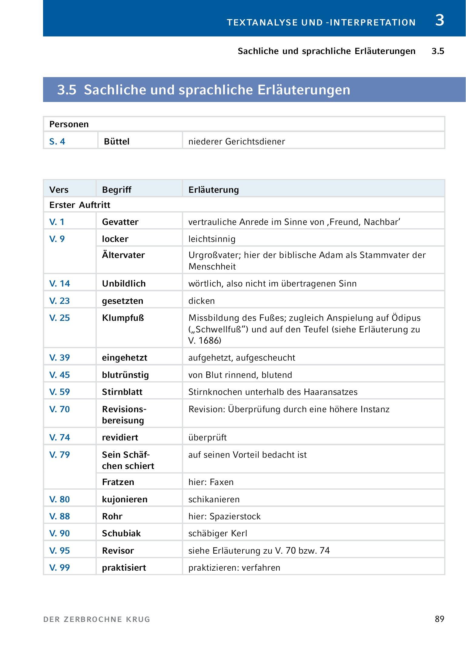 Beispielinhalt (Bild) Der zerbrochne Krug von Heinrich von Kleist. - Textanalyse und Interpretation
