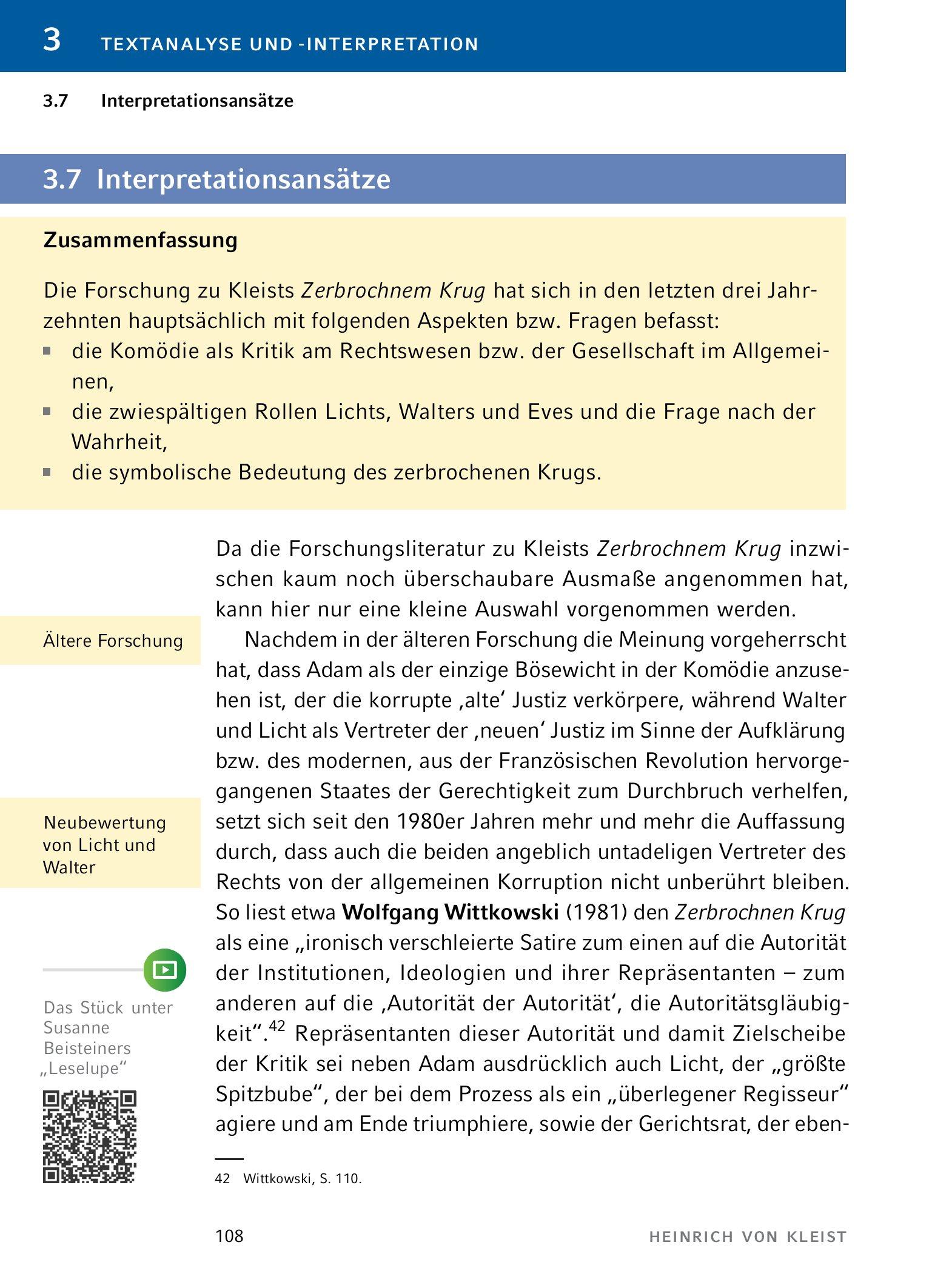 Beispielinhalt (Bild) Der zerbrochne Krug von Heinrich von Kleist. - Textanalyse und Interpretation