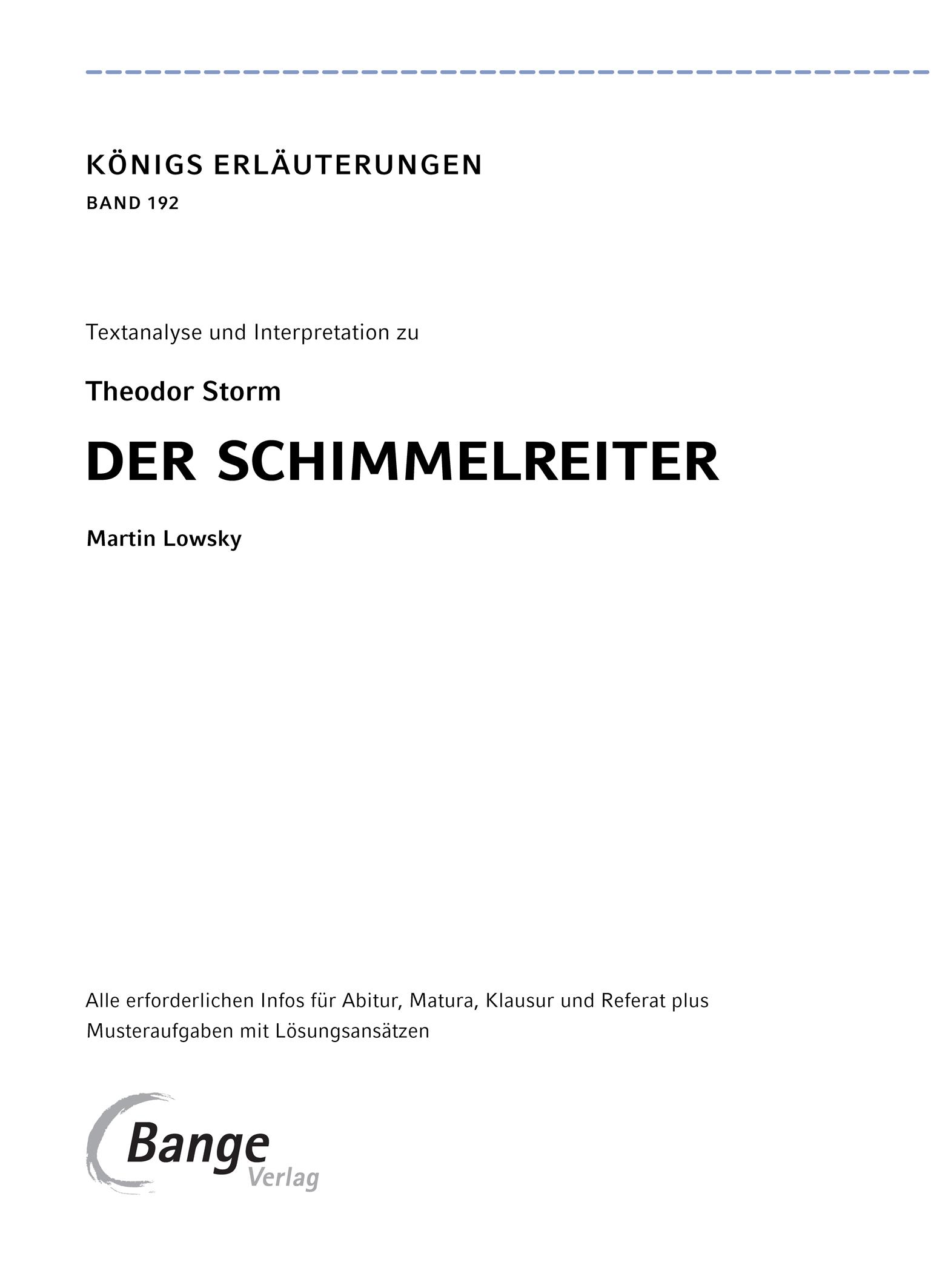 Beispielinhalt (Bild) Der Schimmelreiter von Theodor Storm.