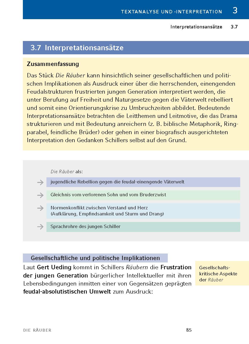 Beispielinhalt (Bild) Die Räuber von Friedrich Schiller - Textanalyse und Interpretation