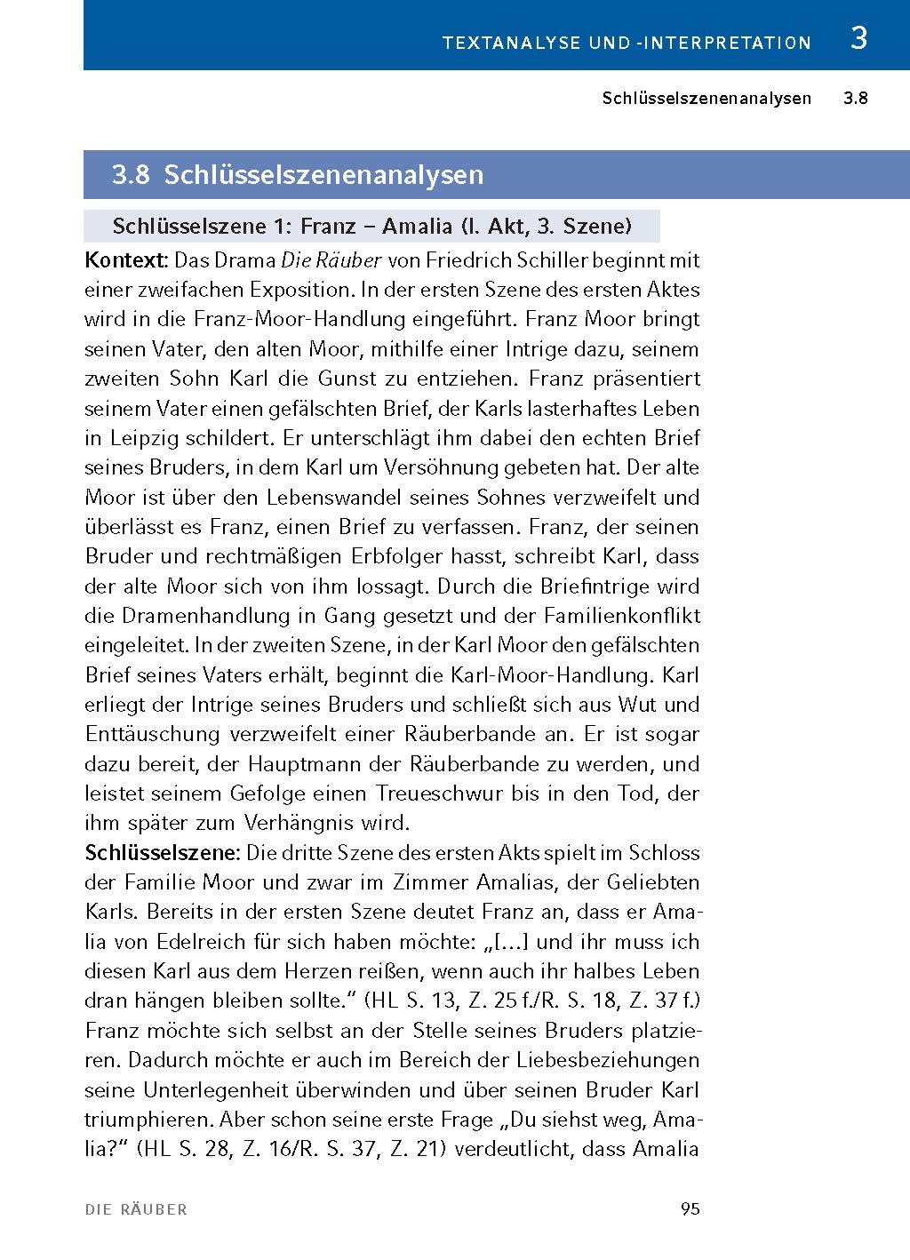 Beispielinhalt (Bild) Die Räuber von Friedrich Schiller - Textanalyse und Interpretation