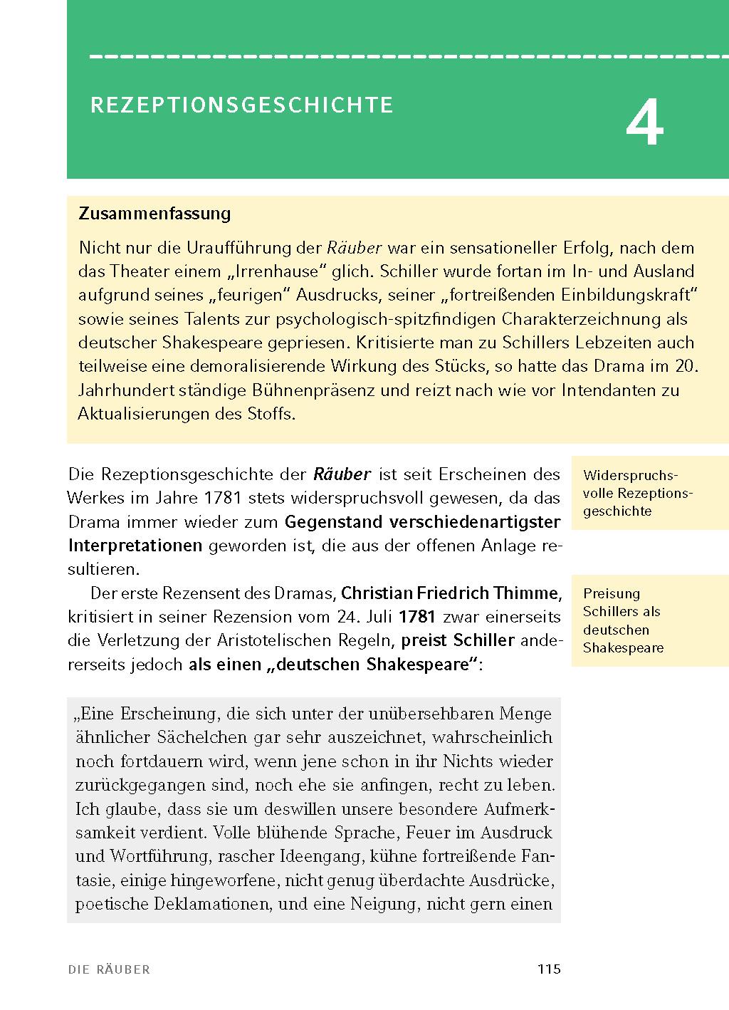 Beispielinhalt (Bild) Die Räuber von Friedrich Schiller - Textanalyse und Interpretation
