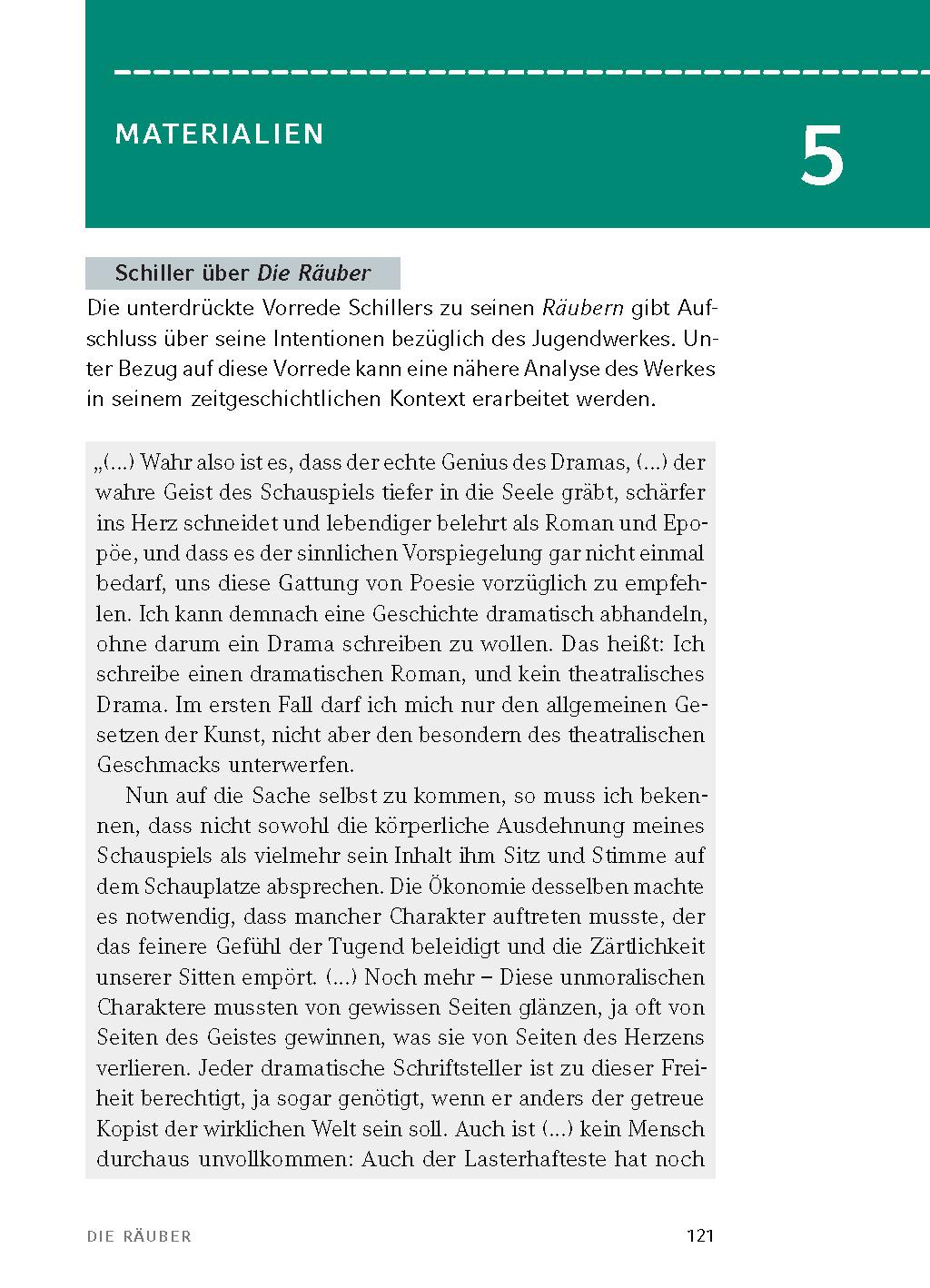 Beispielinhalt (Bild) Die Räuber von Friedrich Schiller - Textanalyse und Interpretation